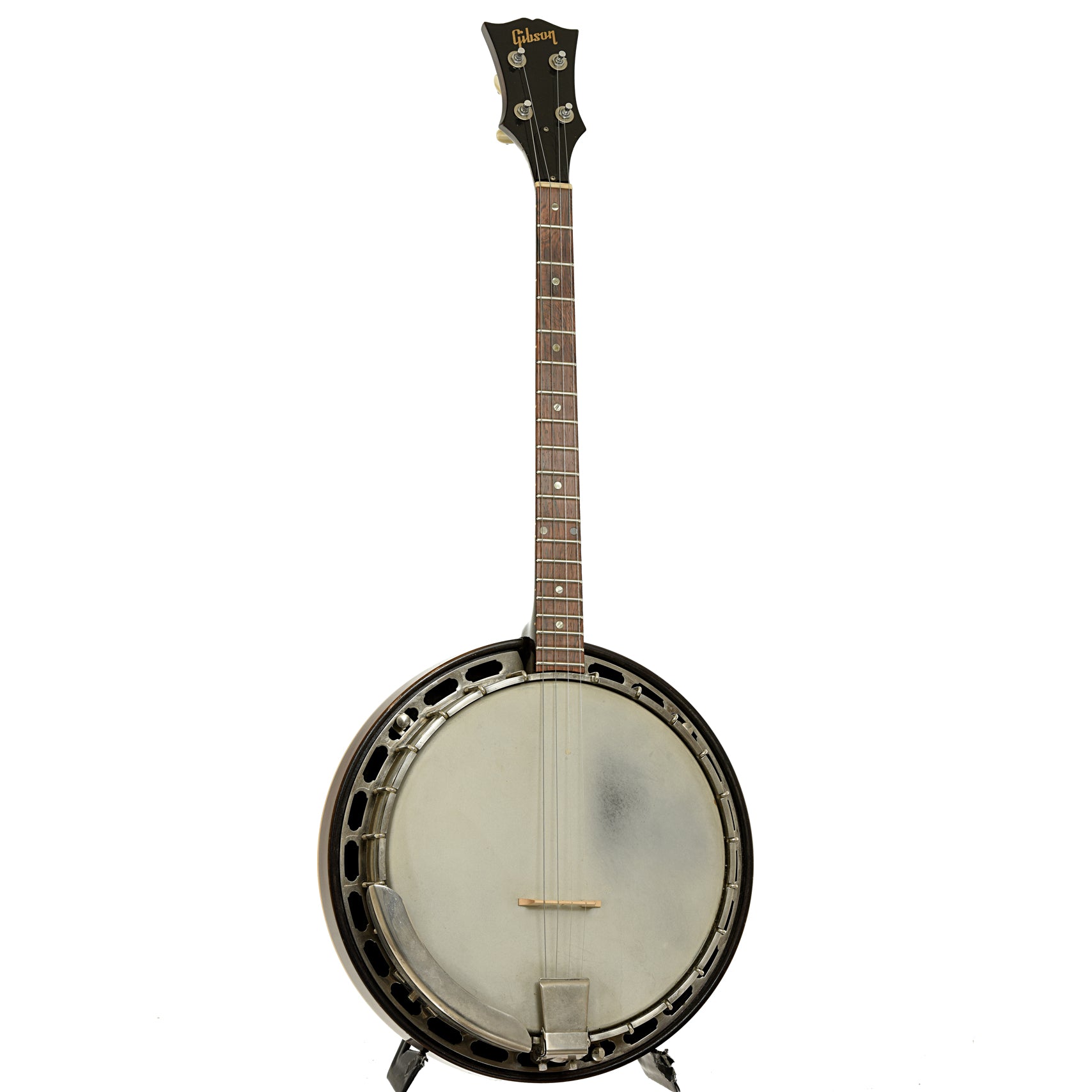 Full front and side of Gibson TB-100 Tenor Banjo 