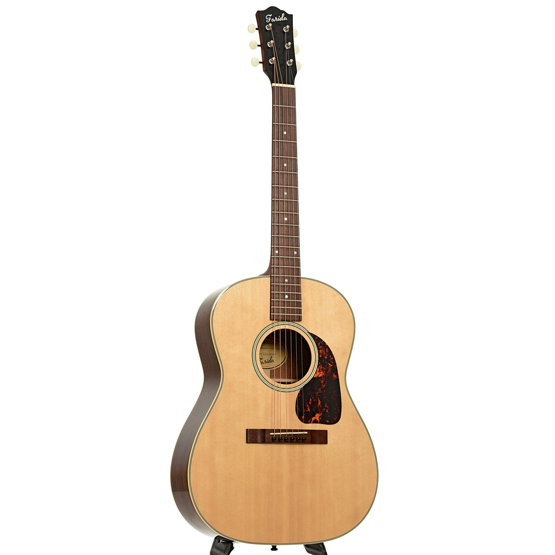 Full front and side of Farida Old Town Series OT-25 Wide NA Acoustic Guitar