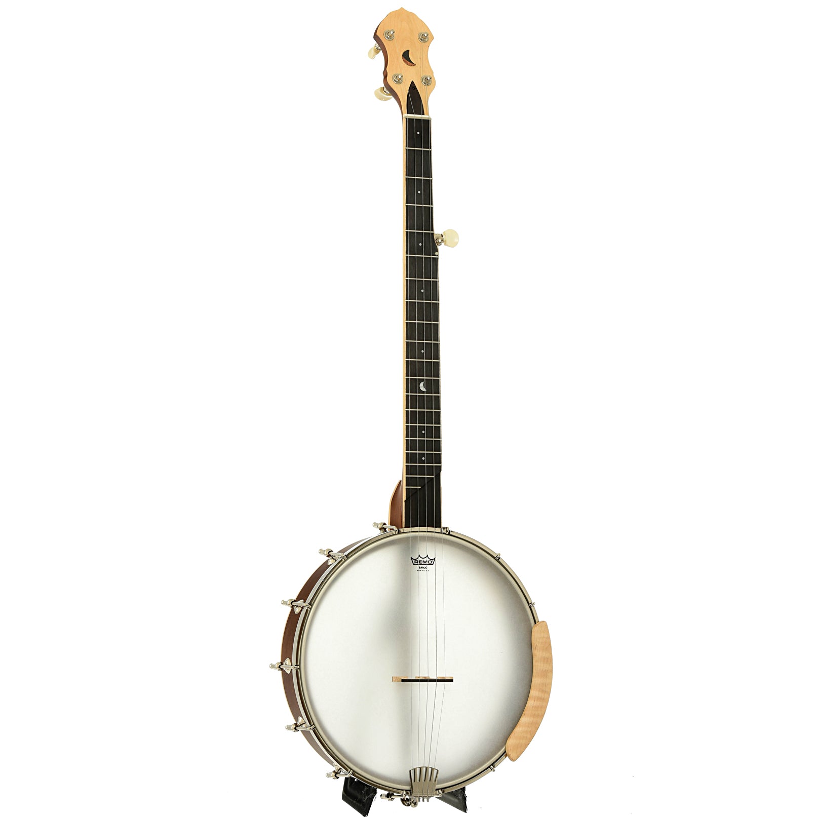 Full front and side of Gold Tone Lefthanded HM-100 High Moon Openback Banjo 