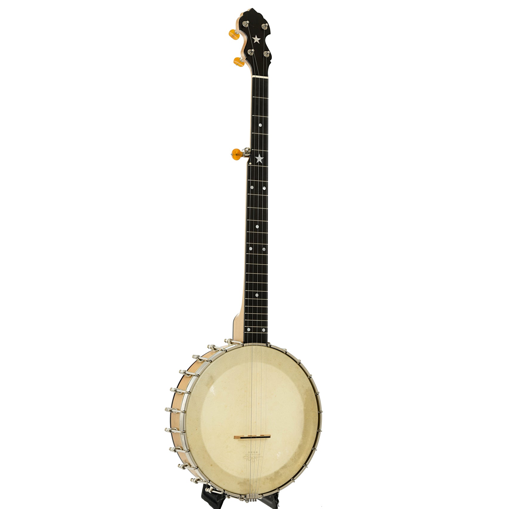 Full front and side of Bart Reiter Regent Custom Openback Banjo 