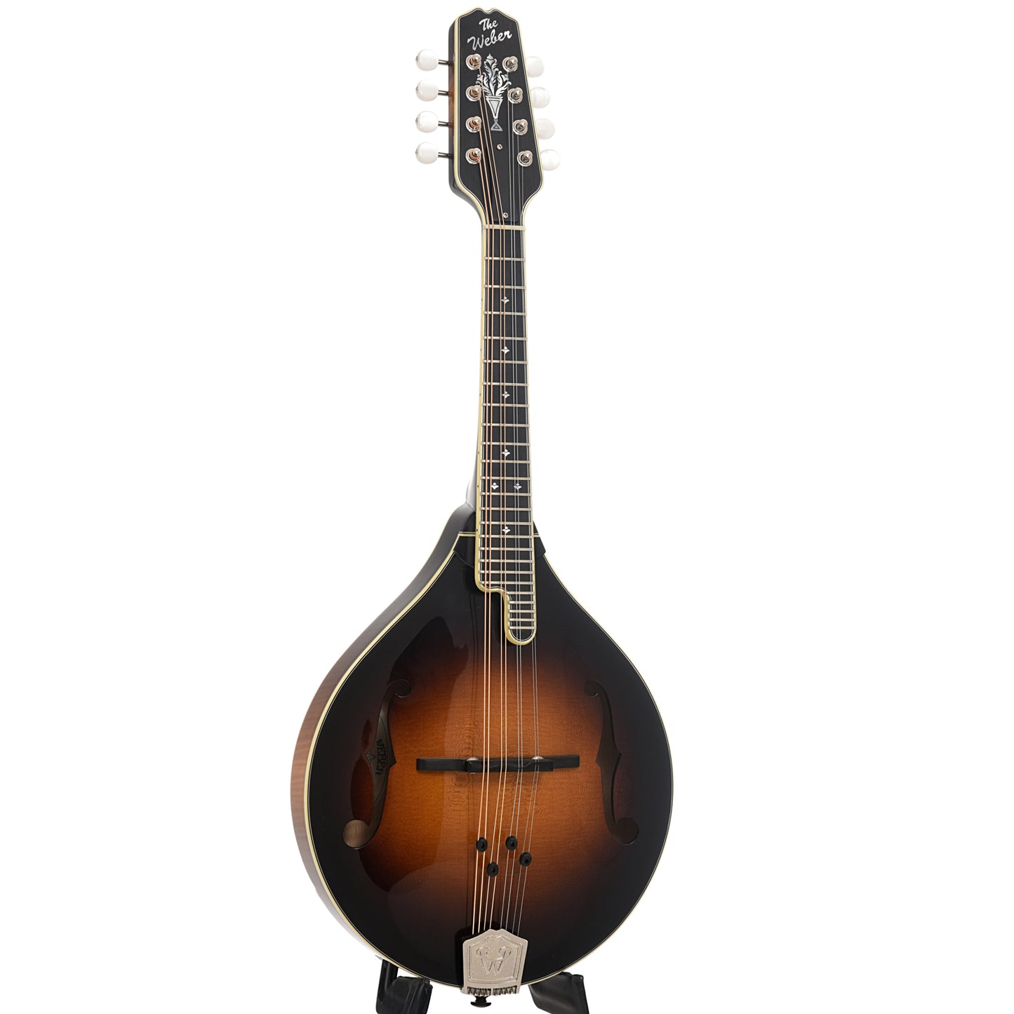 Full front and side of Weber Yellowstone A Model Mandolin