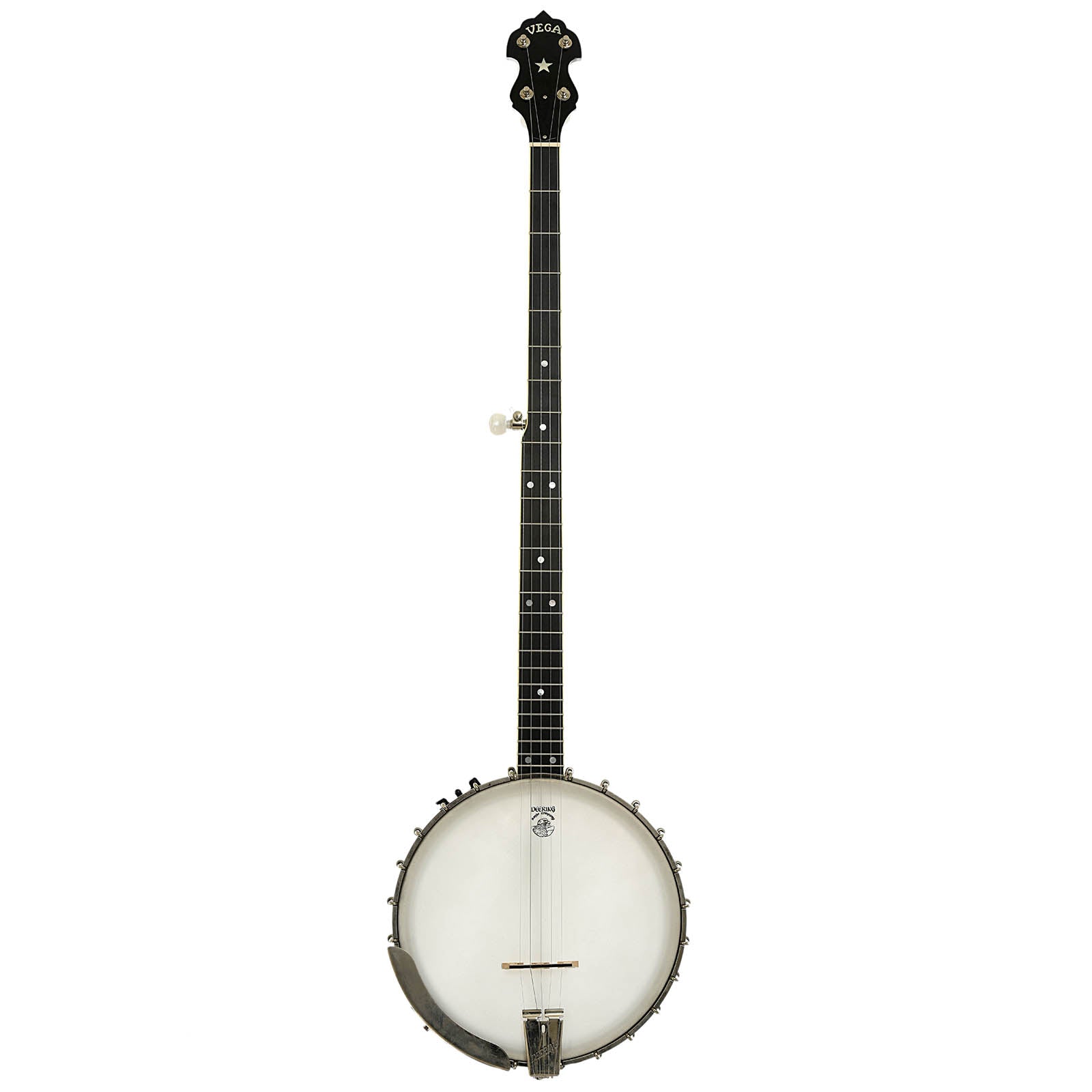 Full front of Deering Vega Extra Long Neck Banjo