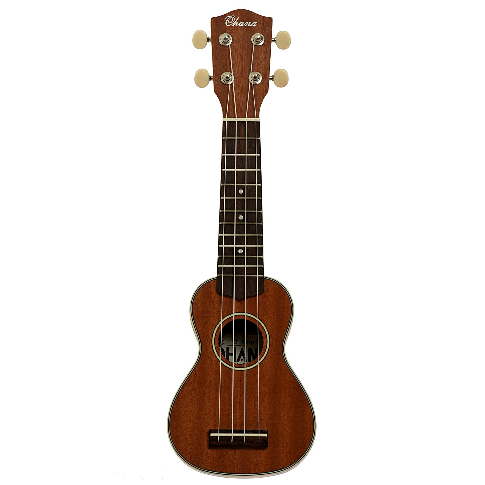 Full front of Ohana O'Nino Sopranissimo Ukulele