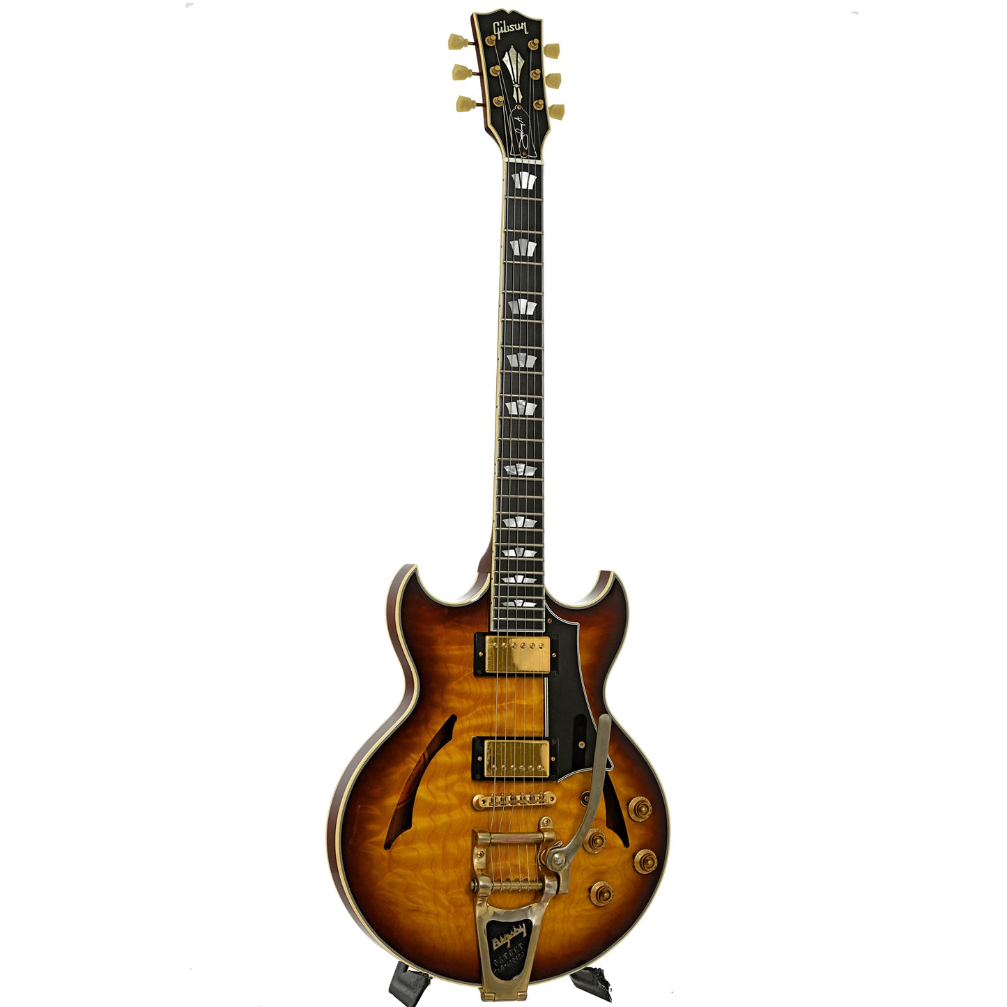 Full front and side of Gibson Johnny A Hollowbody Electric Guitar 