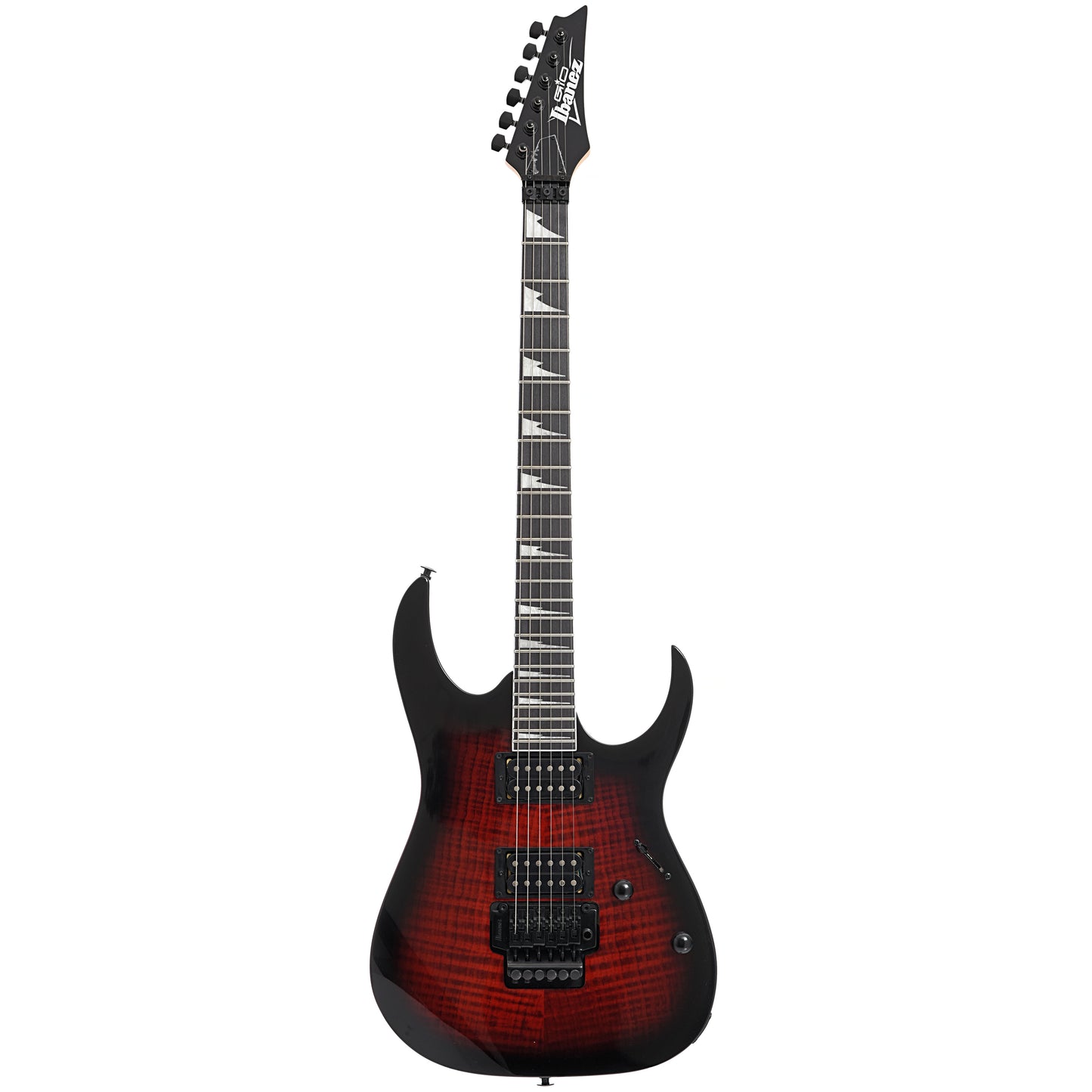 Full Front of Ibanez Gio GRG320FA Electric Guitar, Transparent Red Burst