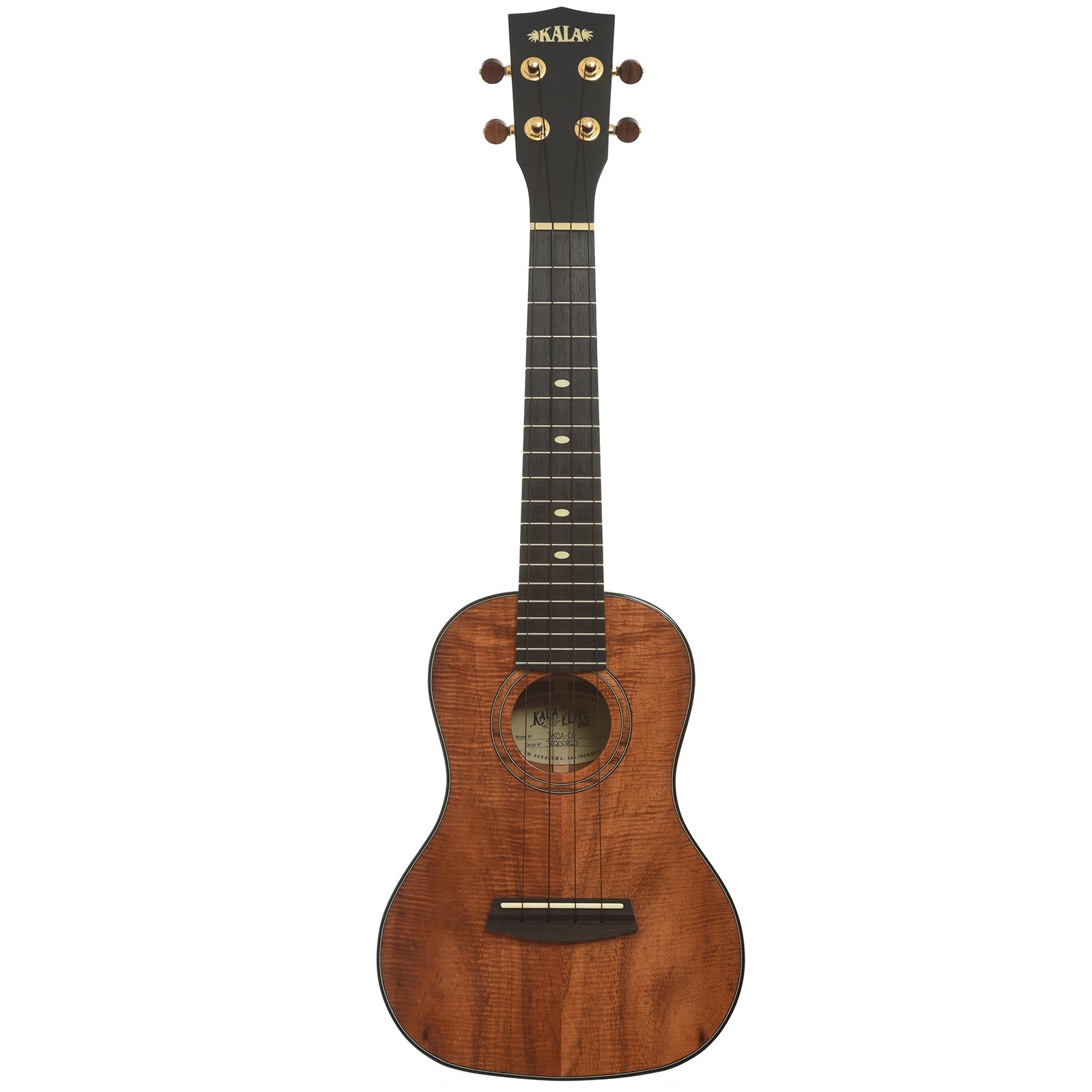 Full front of Kala Elite 3KOA-CG Concert Ukulele 