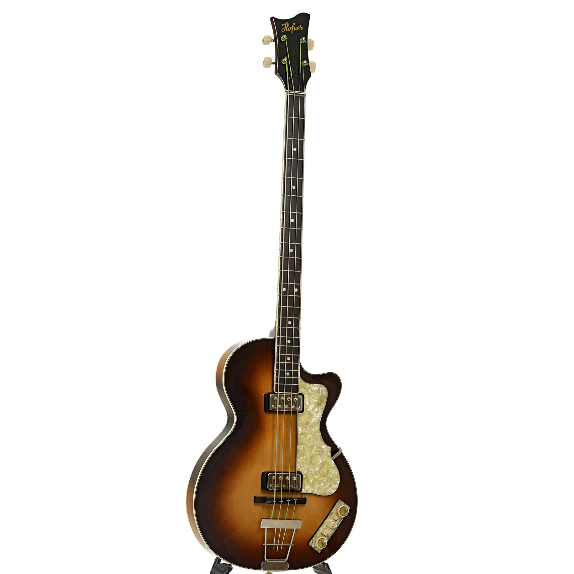 Full front and side of Hofner 500/2 Club Electric Bass 