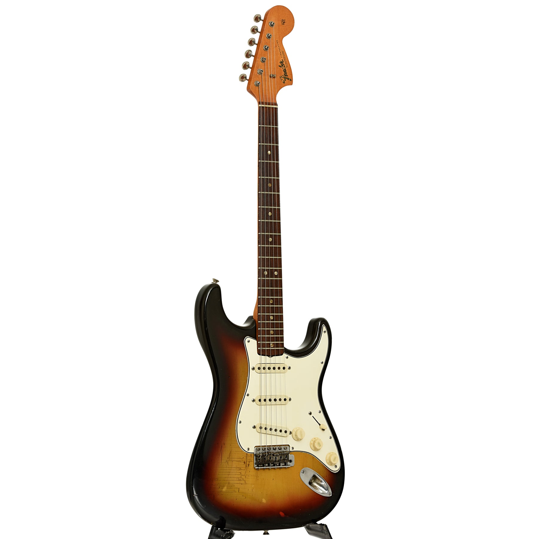 Full front and side of Fender Stratocaster