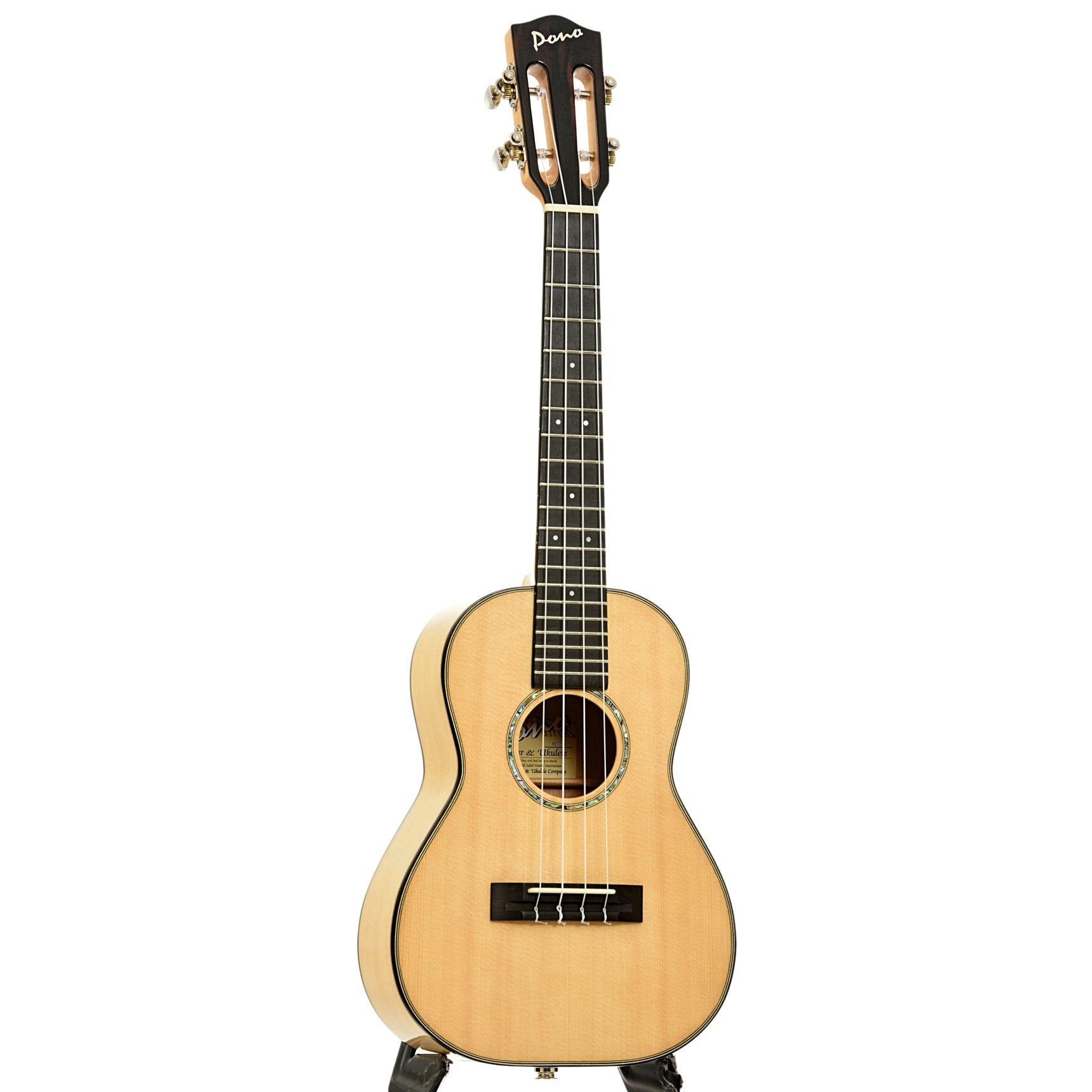 Full front and side of Pono MPTSH Tenor Ukulele