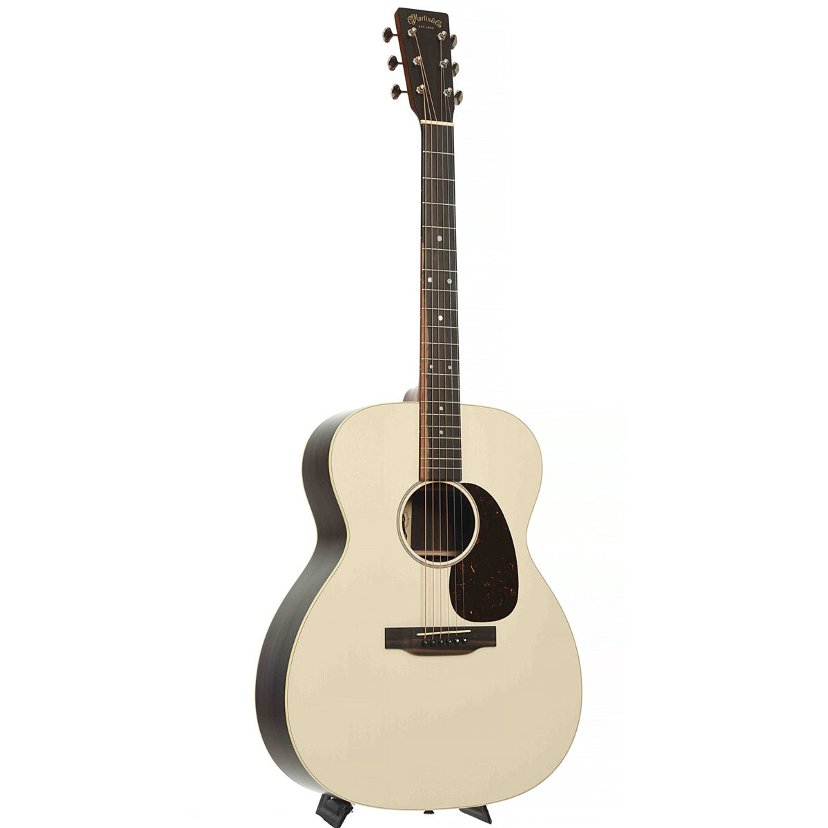 Full Front & Side of Martin J-16E Acoustic Guitar & Gigbag, Cream