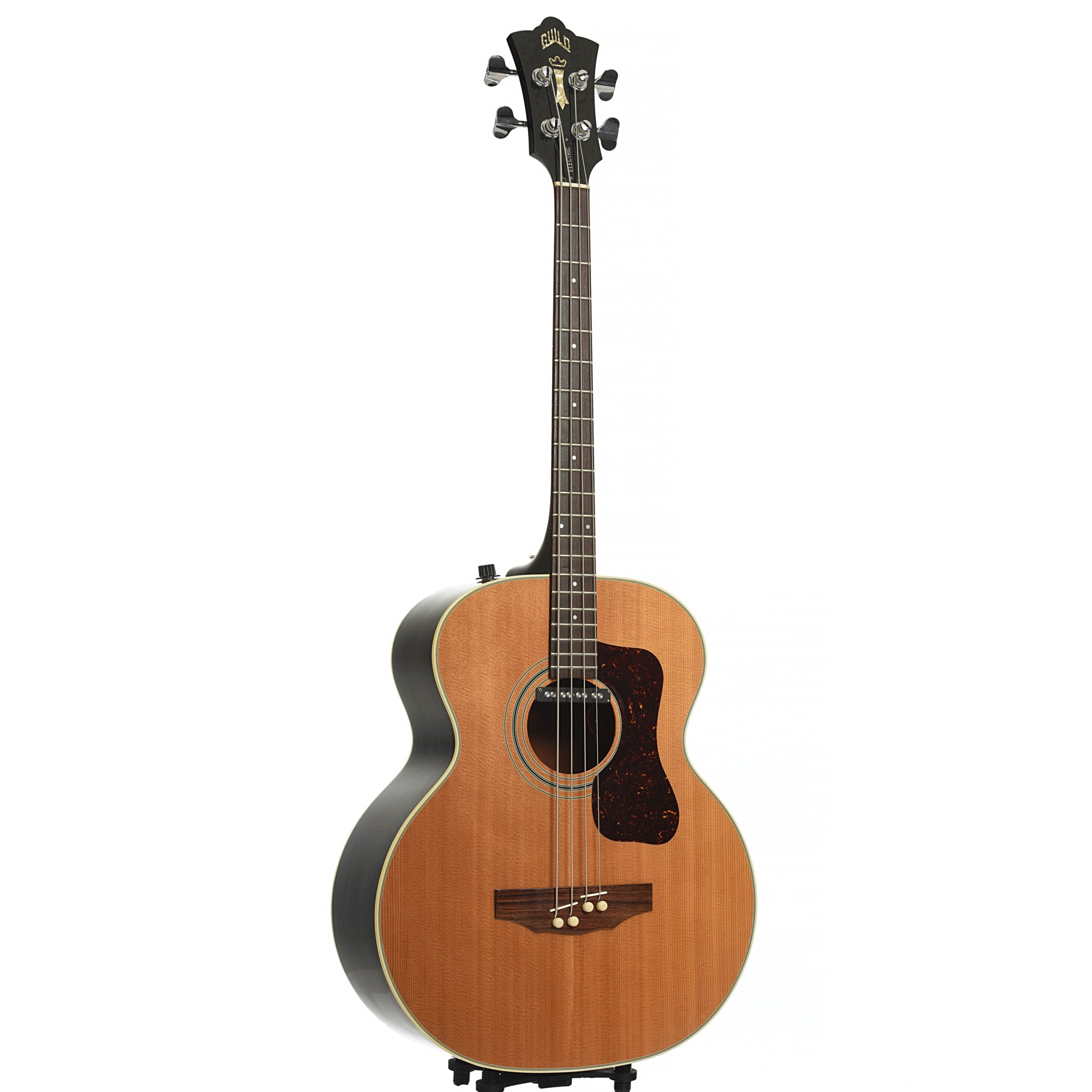 Full front and side of Guild B-50 NT Acoustic Bass Guitar