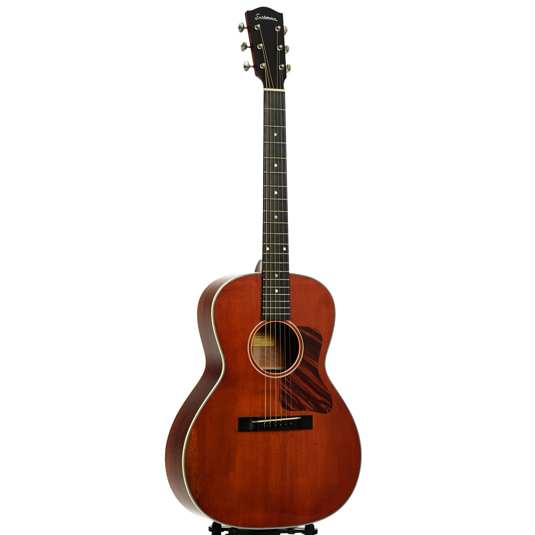 Full front and side of Eastman E10 OOSS-V Acoustic Guitar