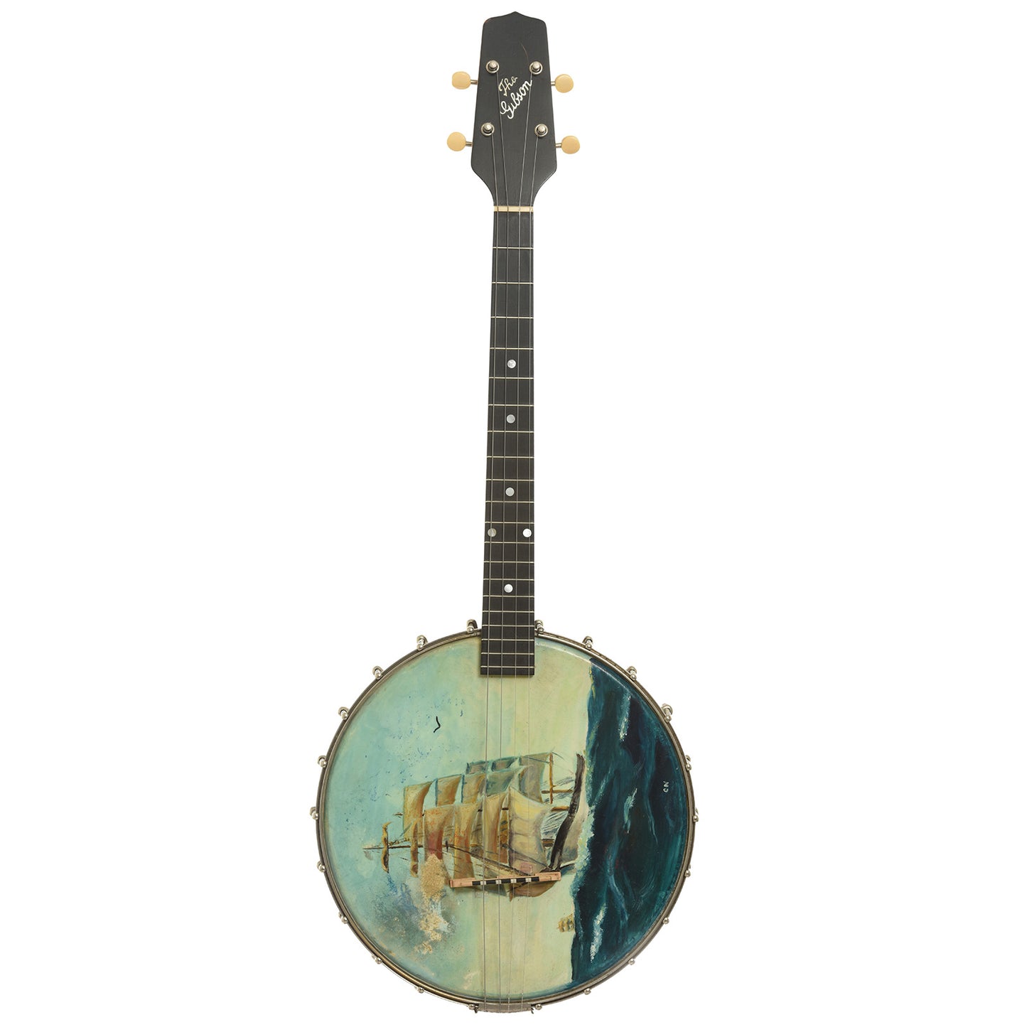 Full front of Gibson TB-1 Trapdoor Tenor Banjo 