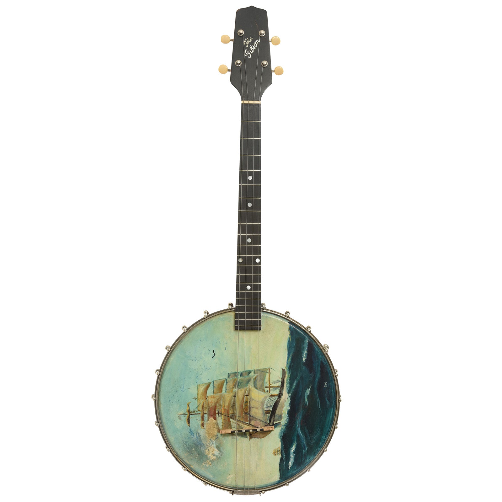 Full front of Gibson TB-1 Trapdoor Tenor Banjo 