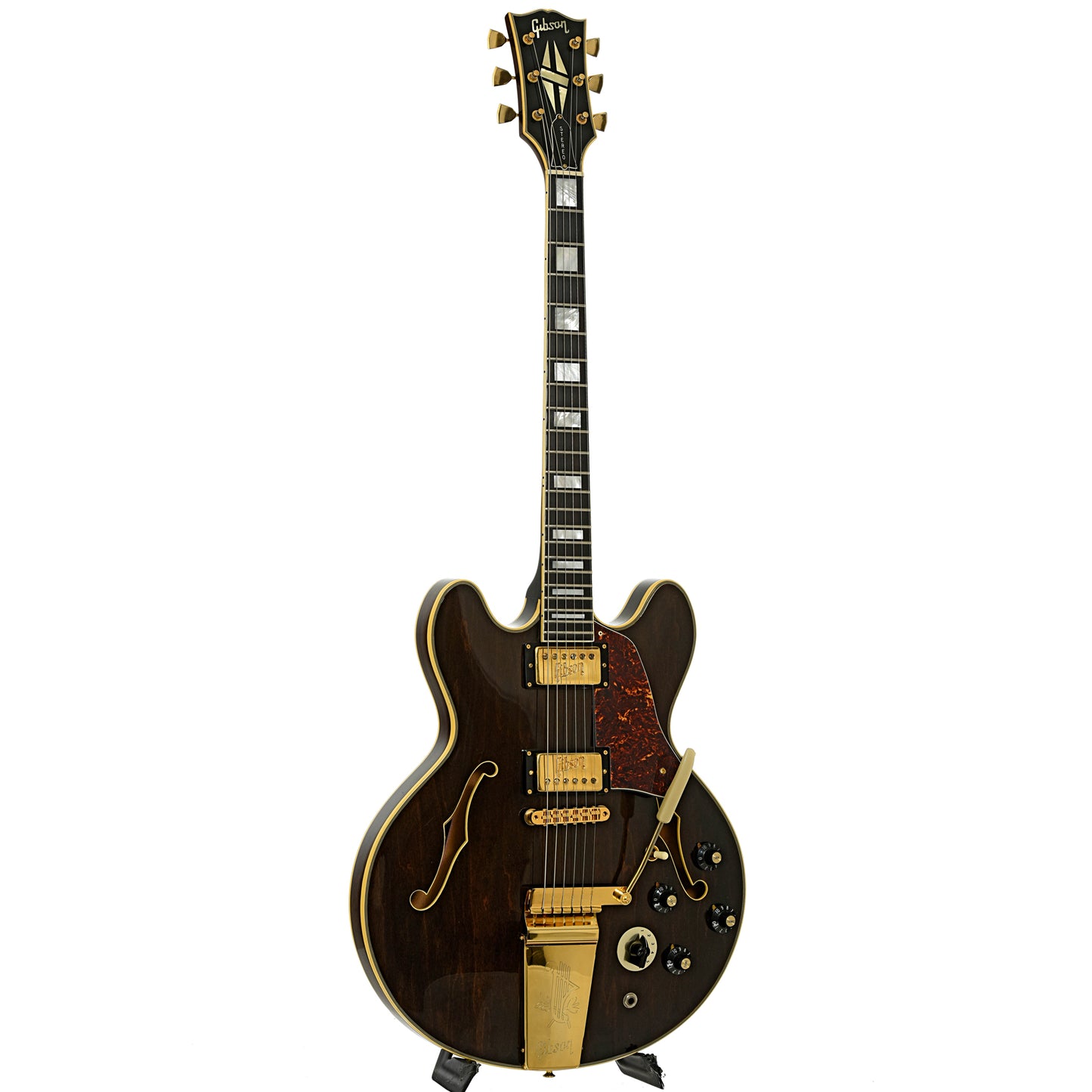 Full front and side of Gibson ES-355TD Stereo Hollowbody Electric Guitar 