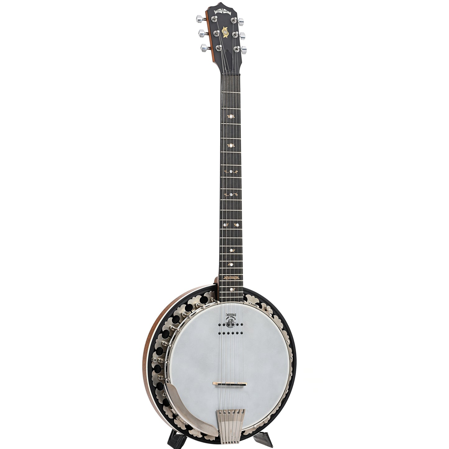 Full front and side of Deering Boston 6 A/E Banjo-Guitar (2012)