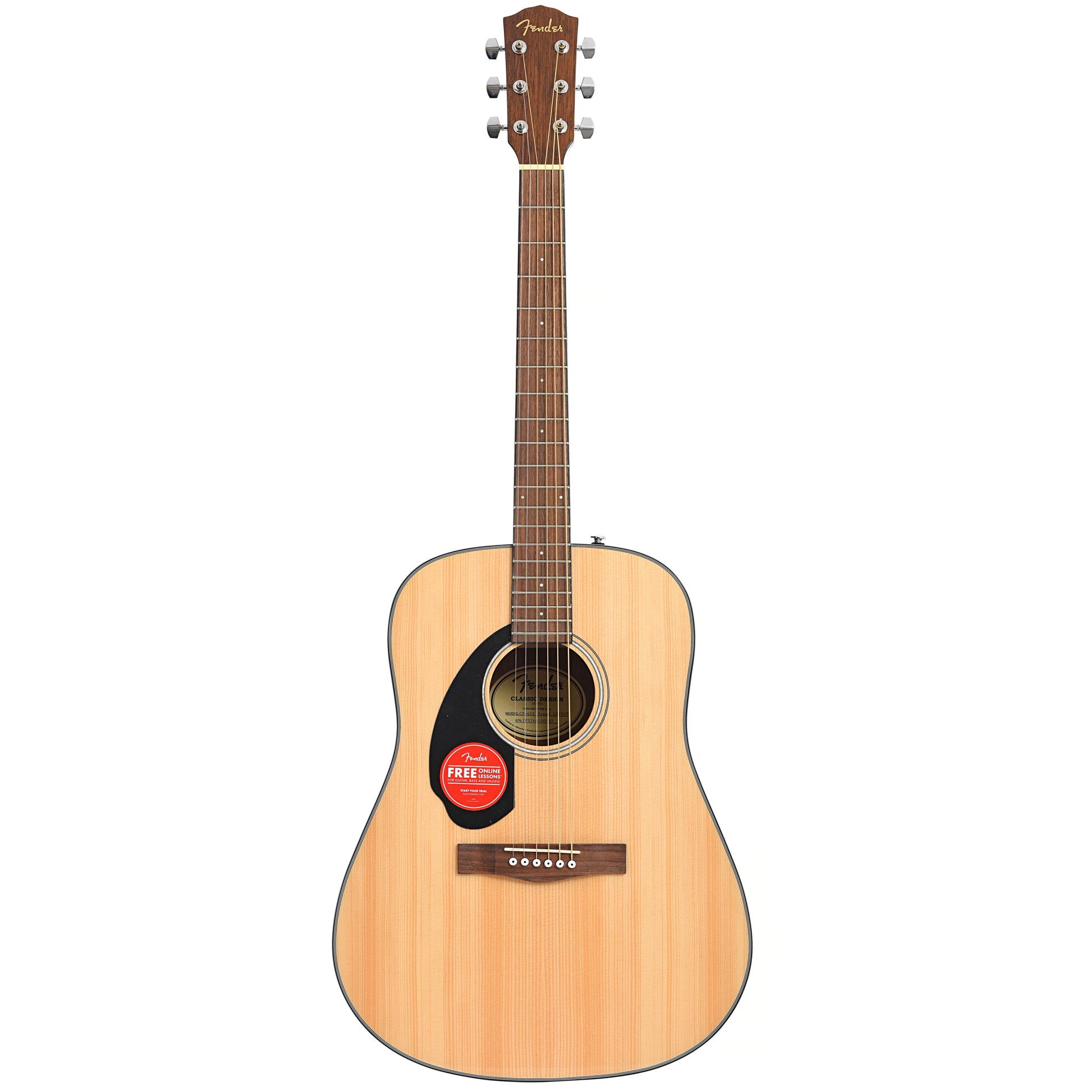 Full front of Fender CD-60S Left Handed Acoustic Guitar