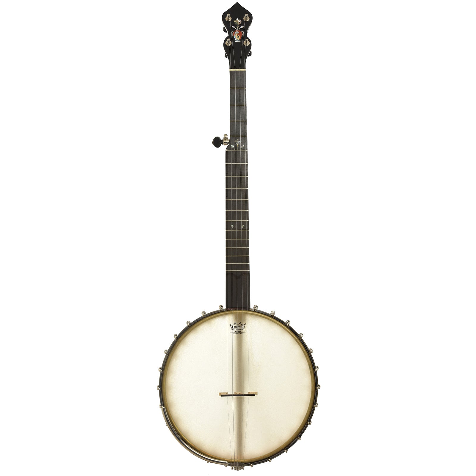 Full front of Chuck Lee Prairieville 12" Open Back Banjo  