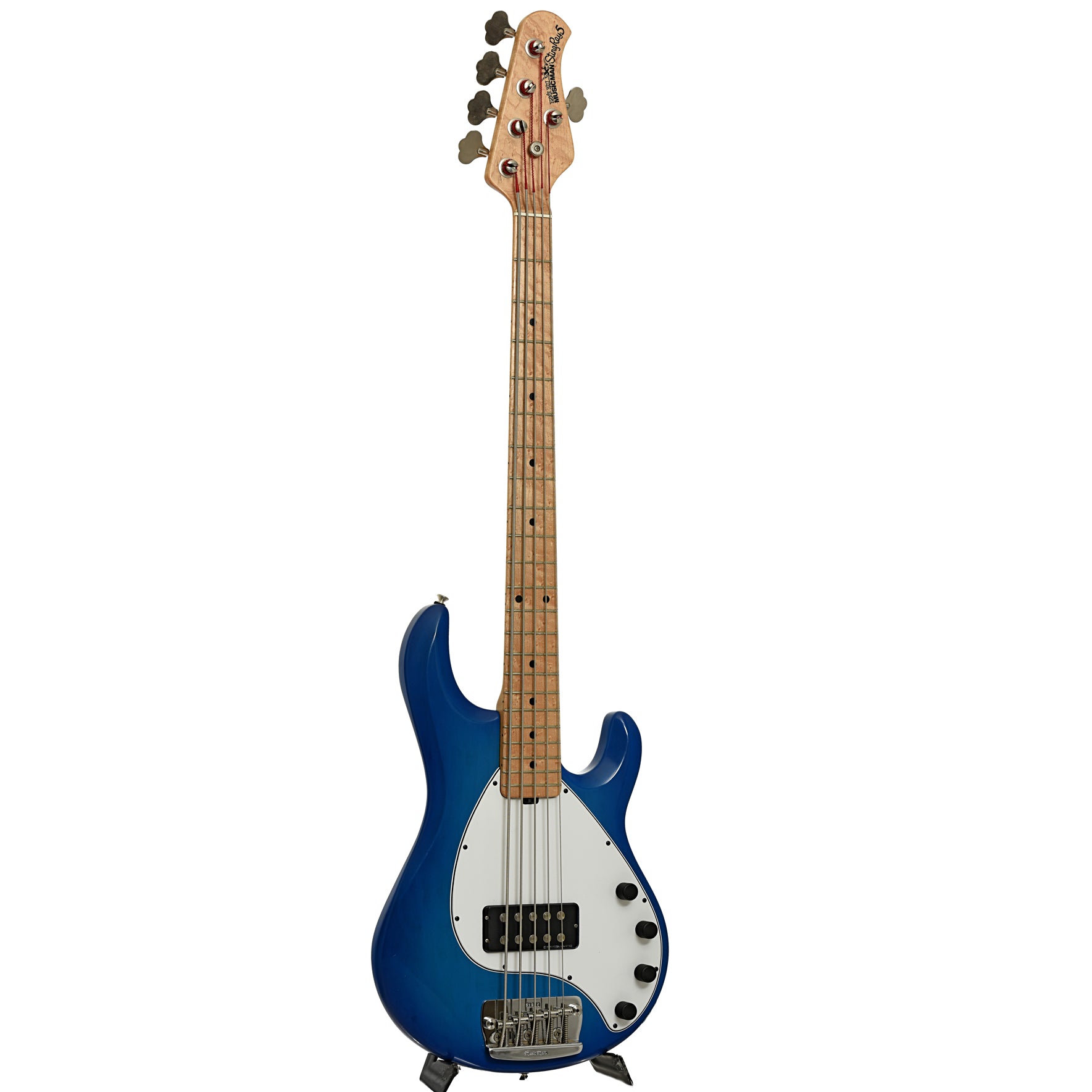 Full front and side of Ernie Ball Music Man Stingray 5 Electric Bass