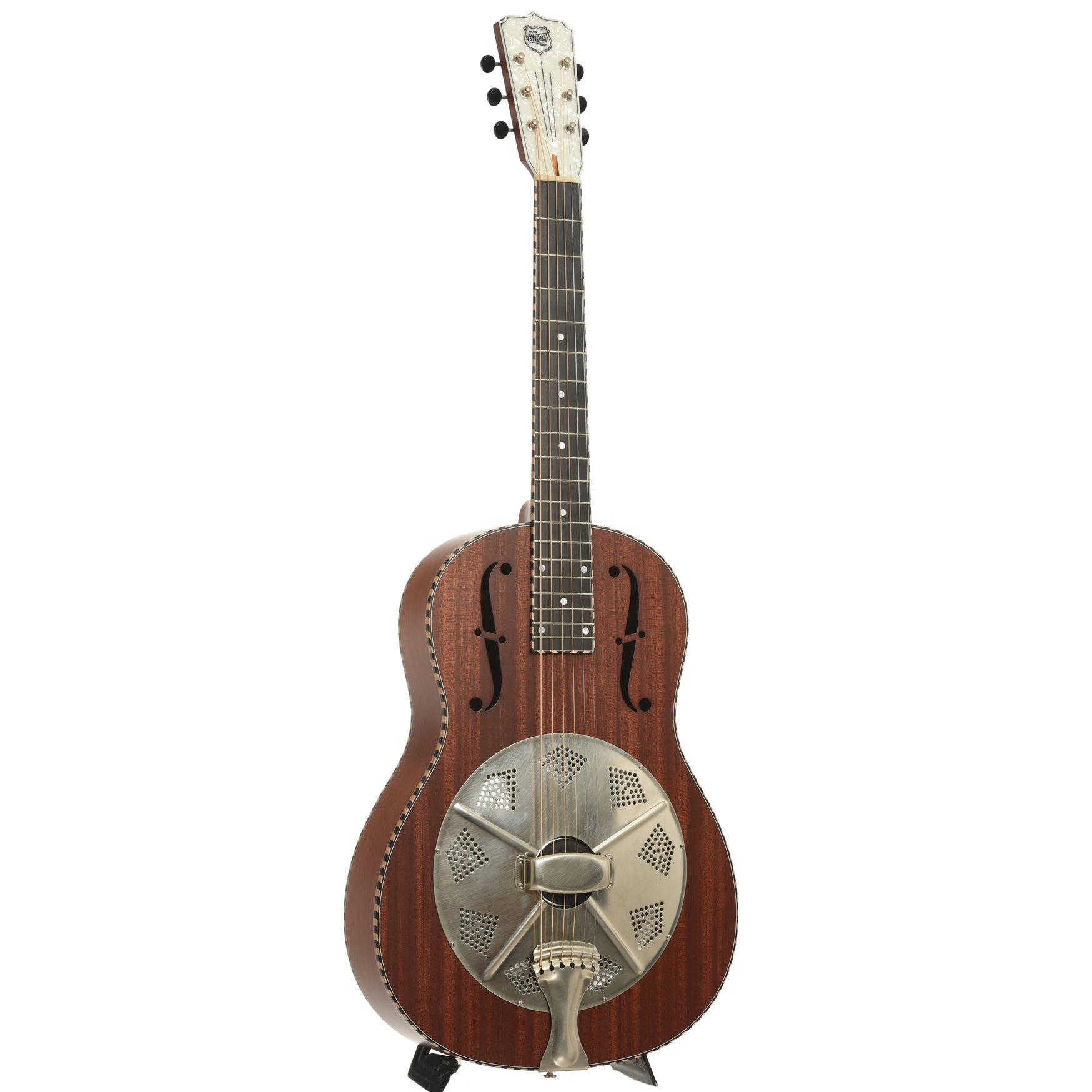 Full front and sideo fNational M2 Roundneck Resonator Acoustic Guitar