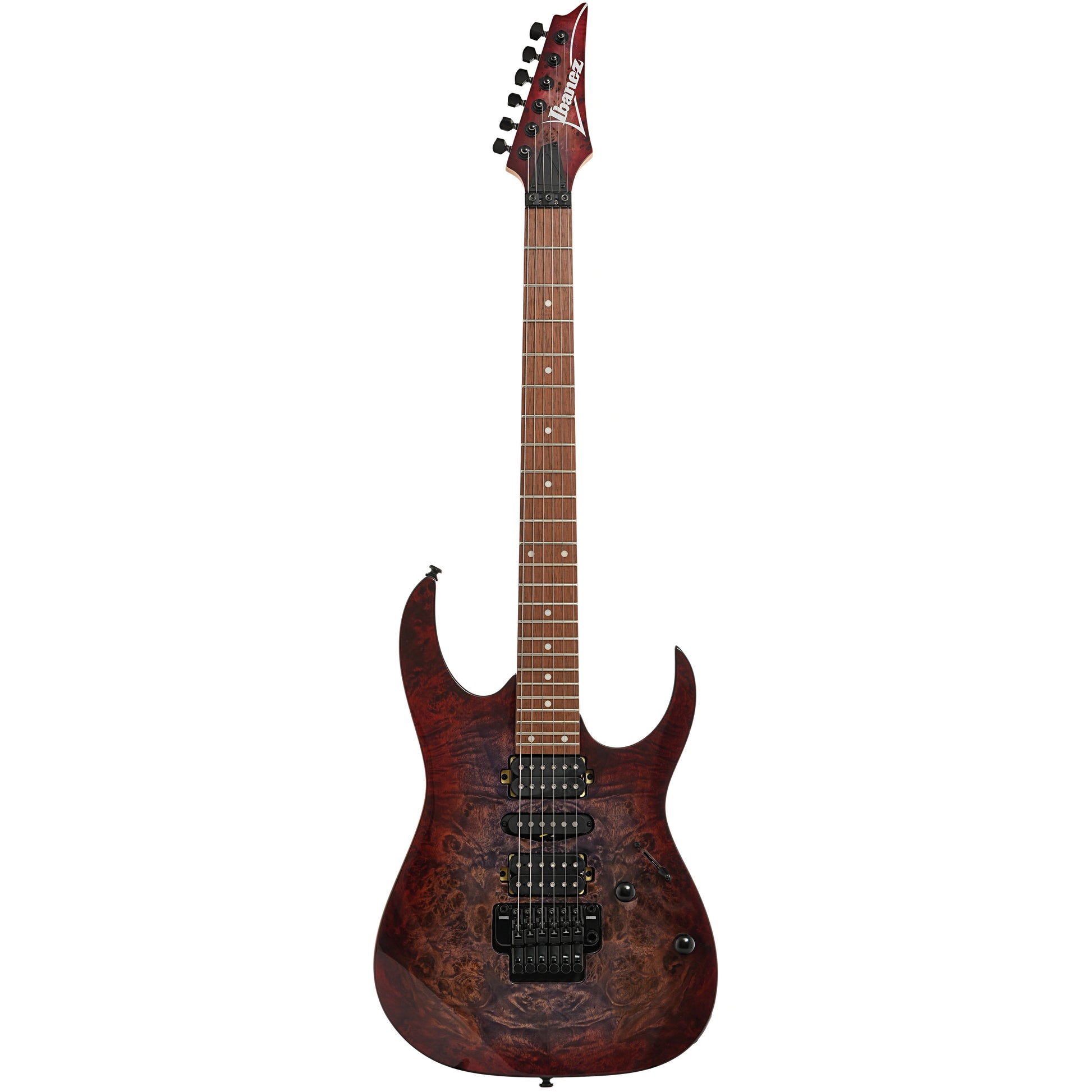 Full front of Ibanez RG470PB Electric Guitar, Red Eclipse Burst