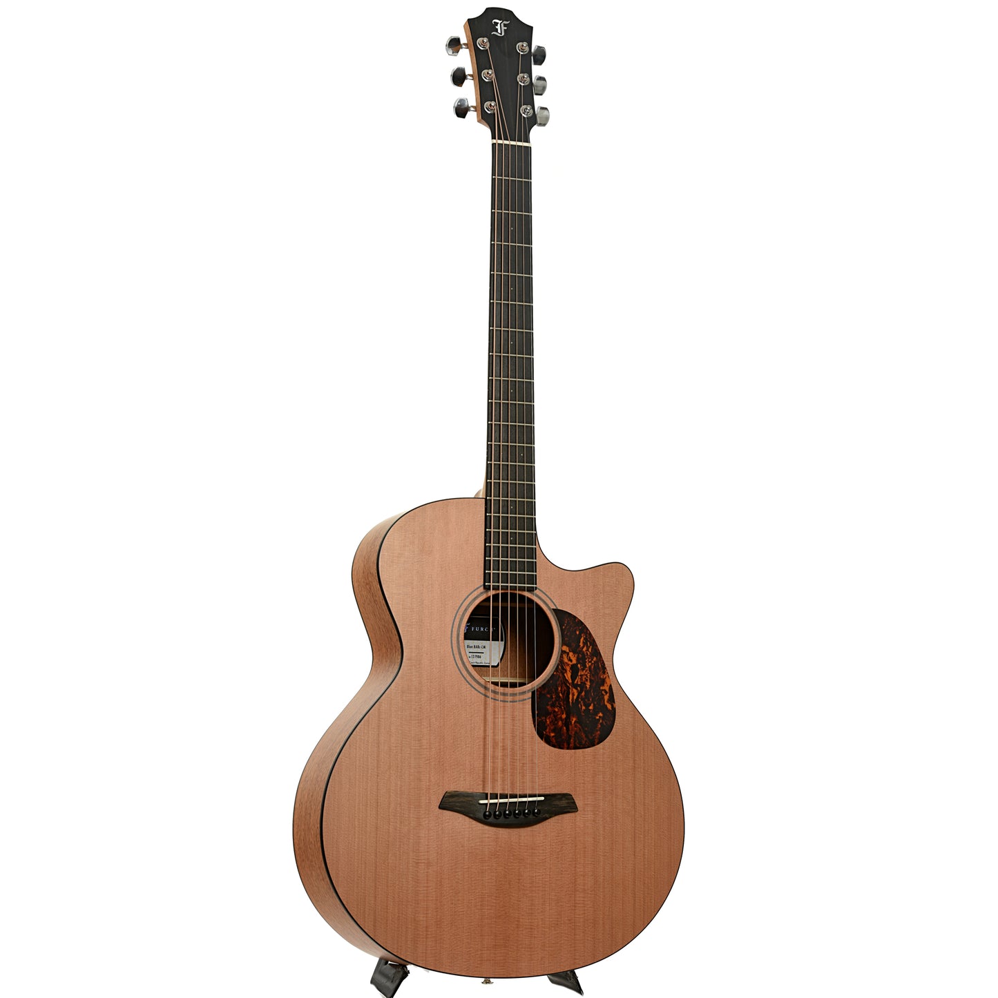Full front and side of Furch Blue BARc-CM Baritone Acoustic Guitar 