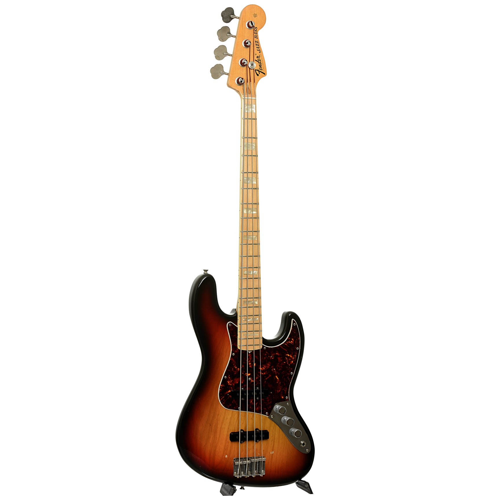 Full front and side of Fender Jazz Bass
