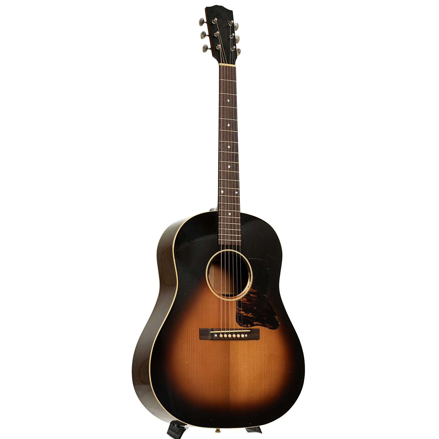 Full front and side of Pre-War Guitars Co. Slope Shoulder Dreadnought Acoustic Guitar, Shadetop, Level 1.5 Aging
