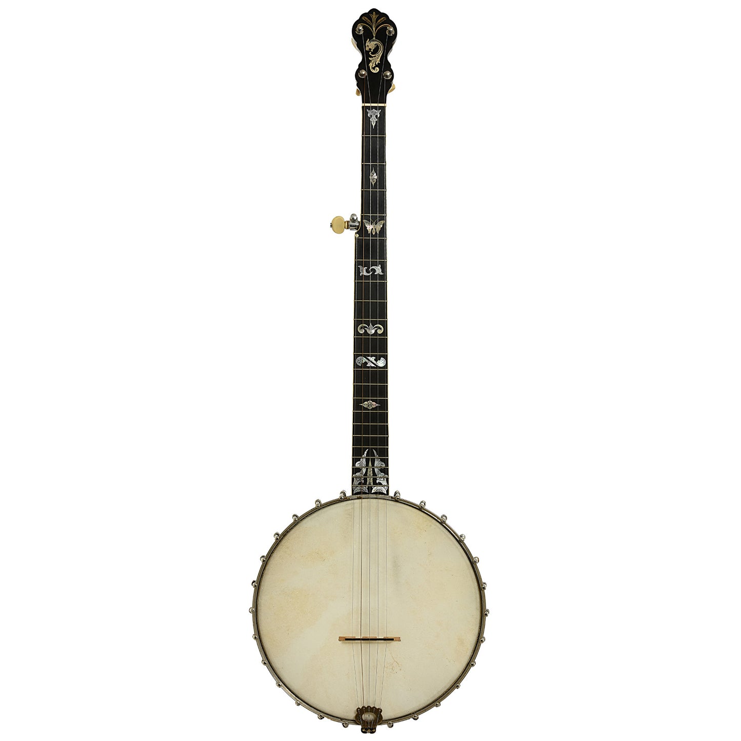 Full front of Fairbanks No. 0 Custom Open Back Banjo