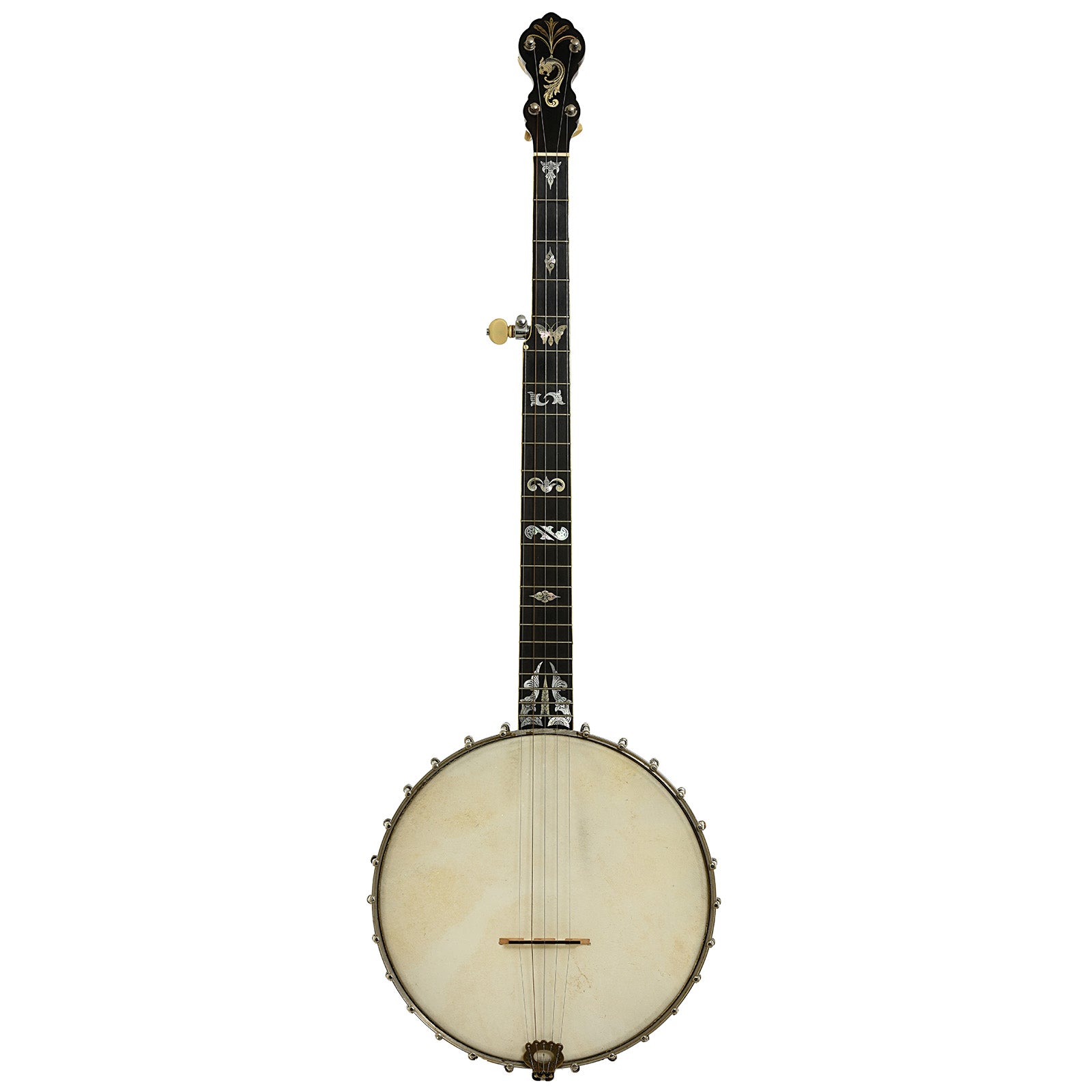 Full front of Fairbanks No. 0 Custom Open Back Banjo