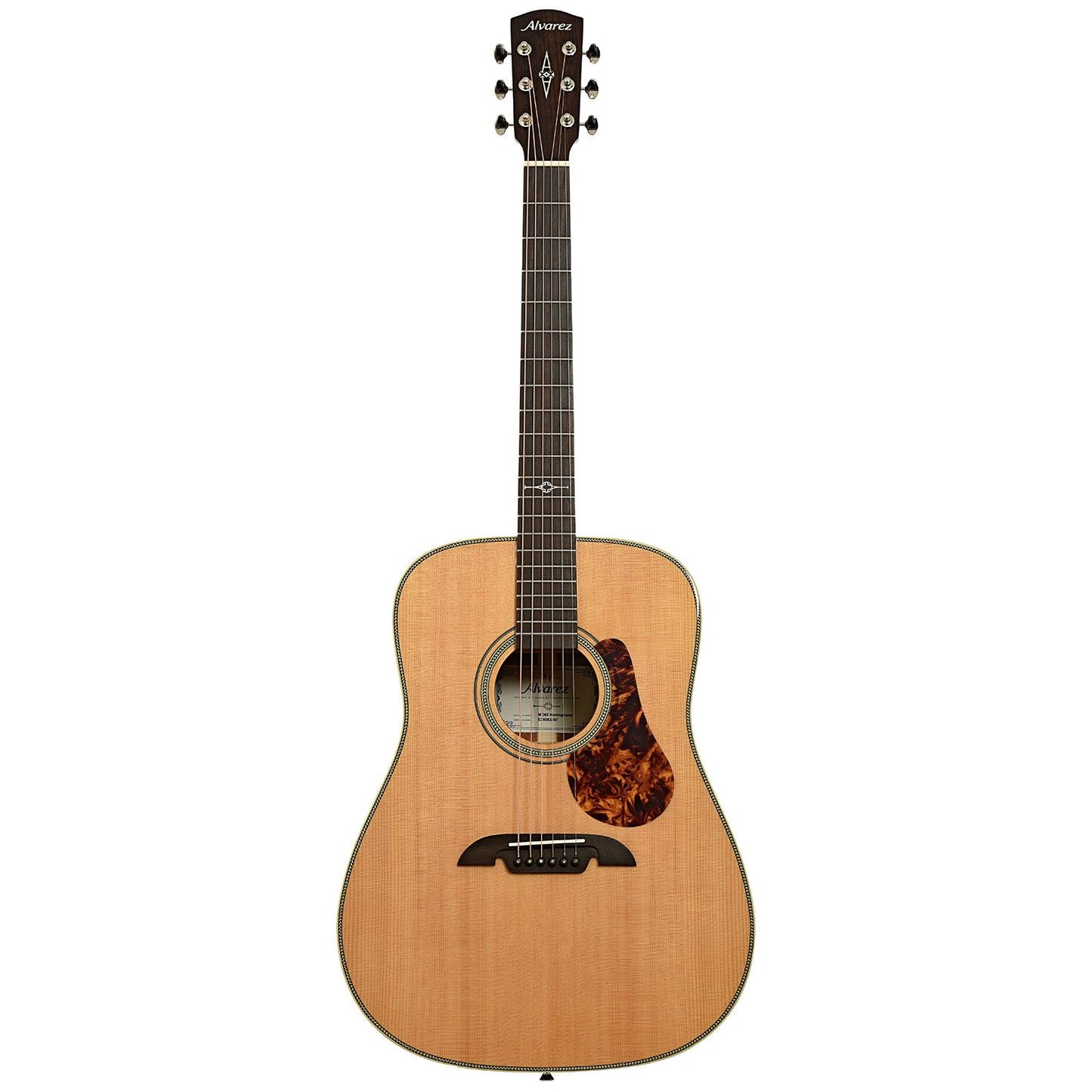 Full front of Alvarez Masterworks Series MD60 Herringbone Dreadnought Acoustic Guitar 