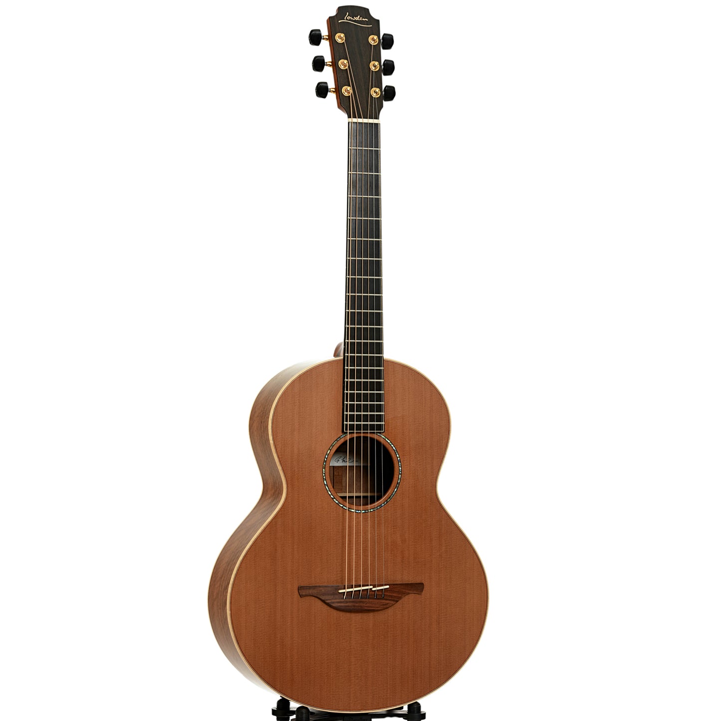 Full front and side of Lowden S35 12-Fret Acoustic Guitar