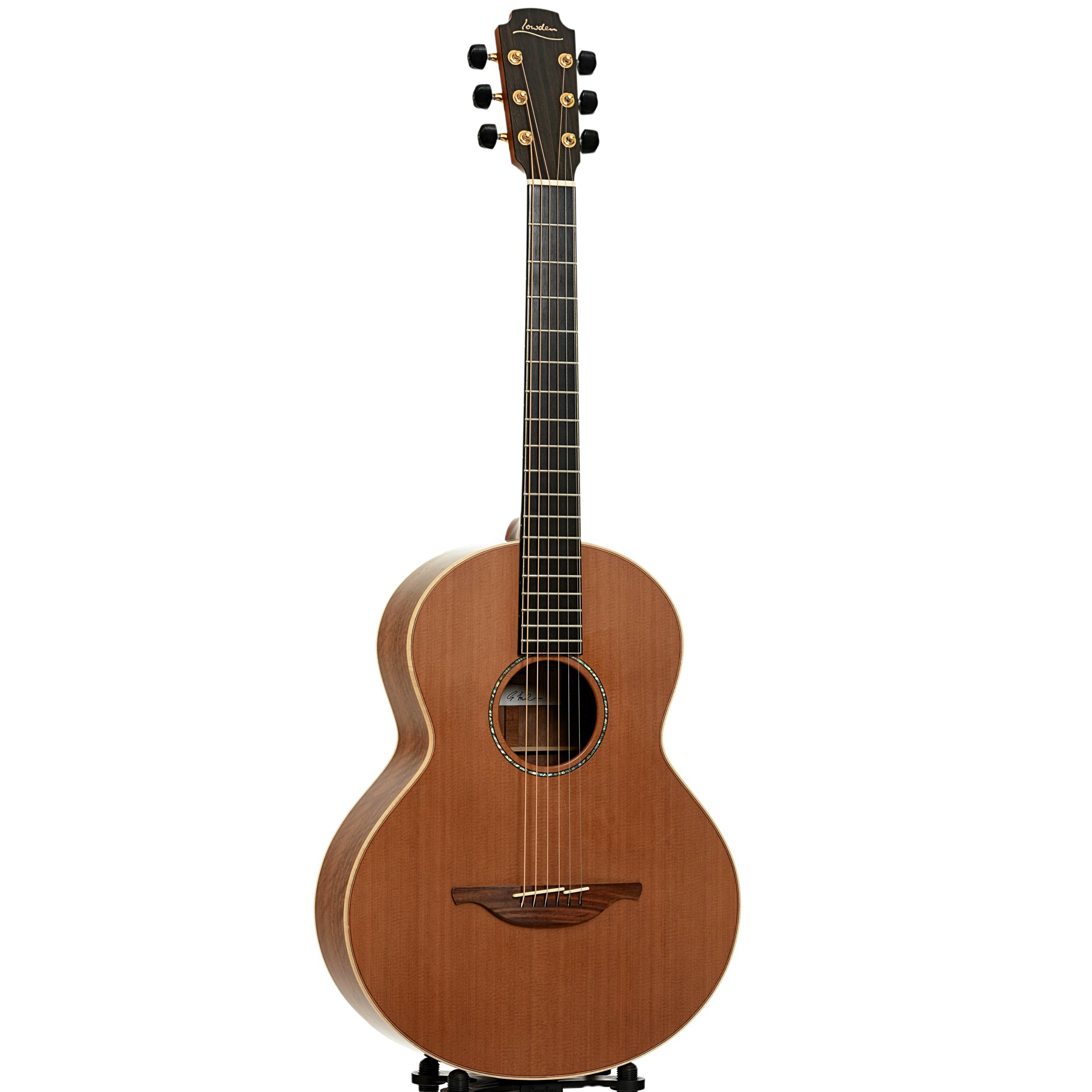 Full front and side of Lowden S35 12-Fret Acoustic Guitar