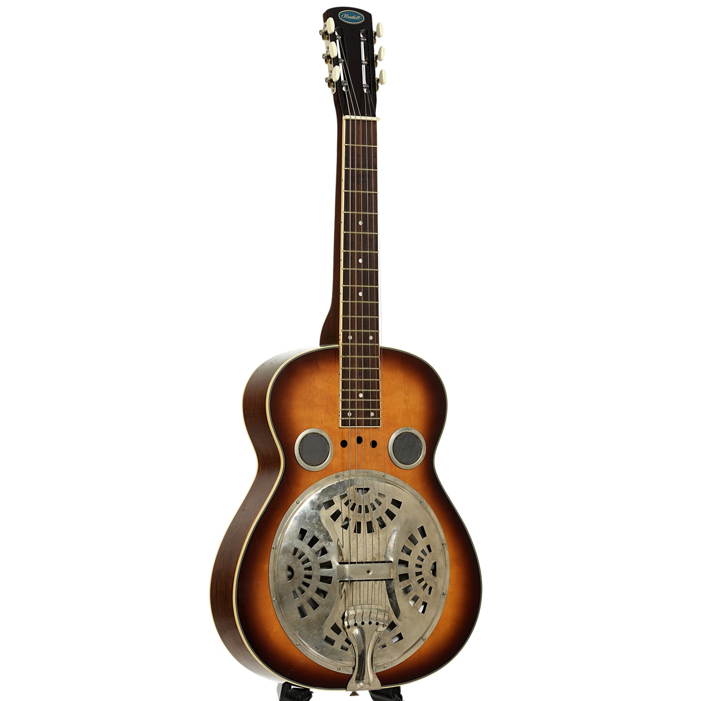 Full front and side of Flinthill FHD100S Squareneck Resonator Guitar 