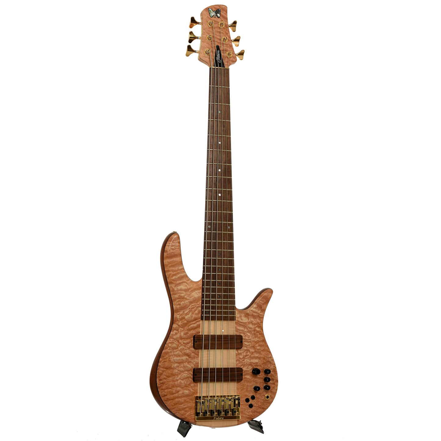 Full front and side of Fodera Monarch Elite 6 6-String Electric Bass