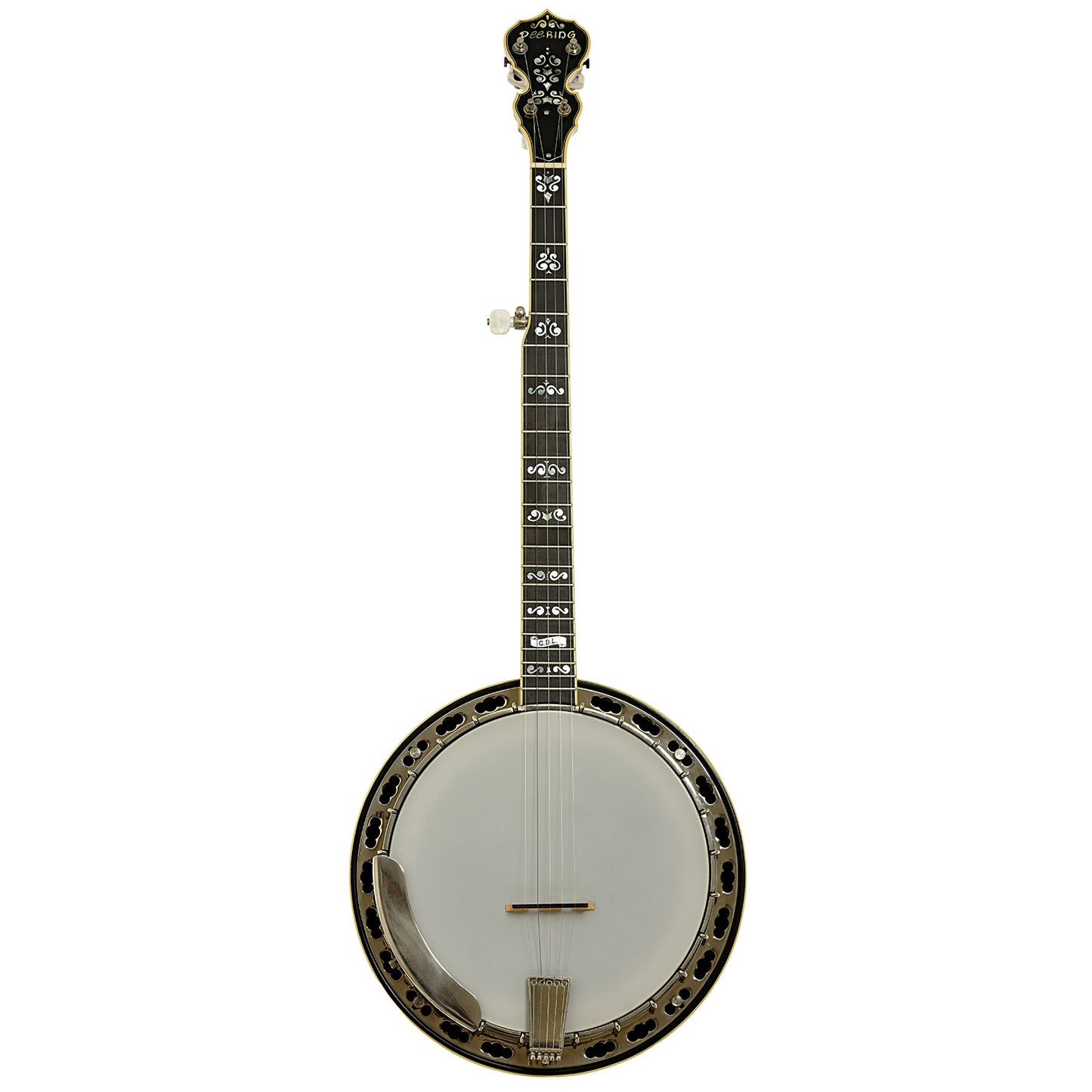 Full front of Deering GDL Resonator Banjo 