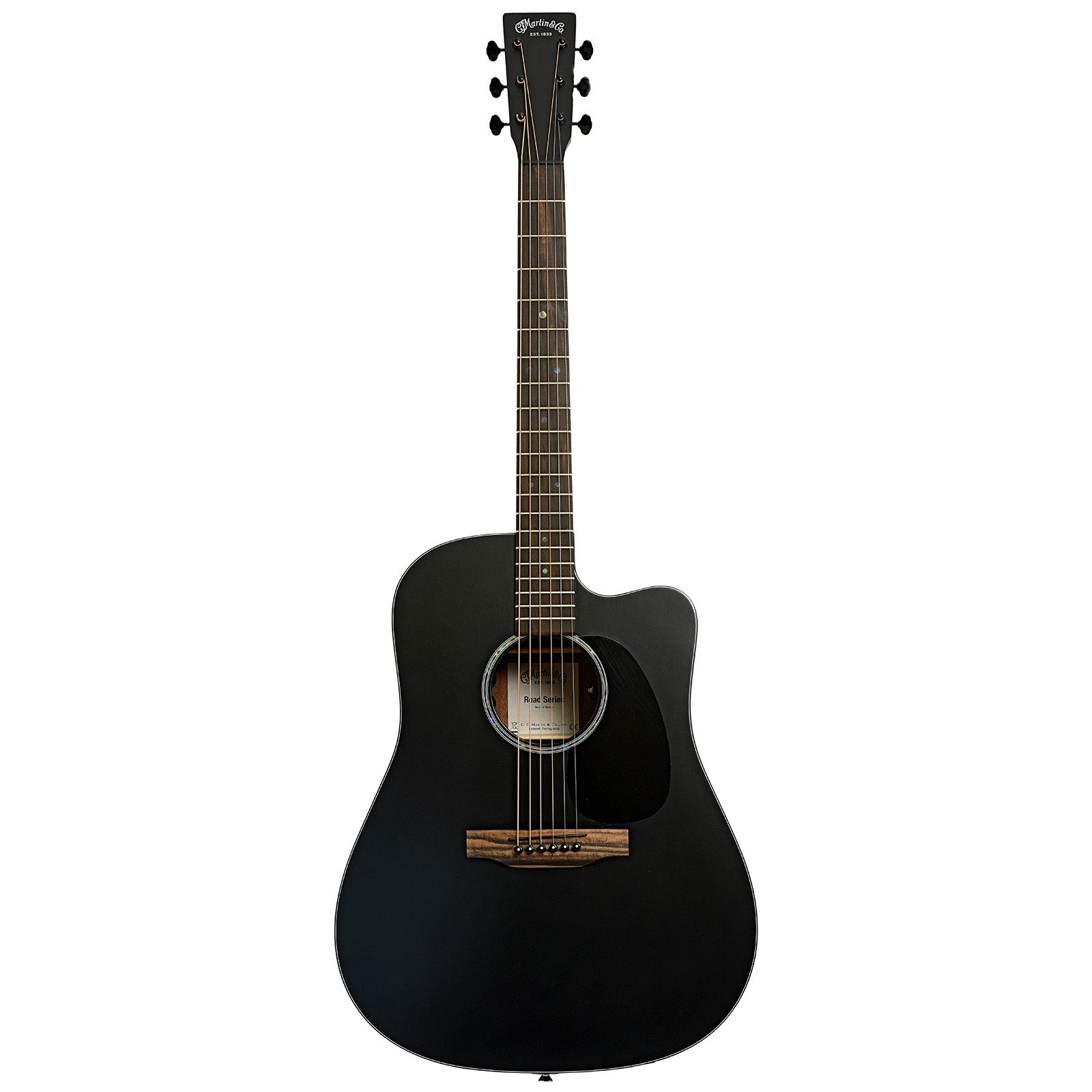 Full front of Martin DC-10E Modern Black Guitar