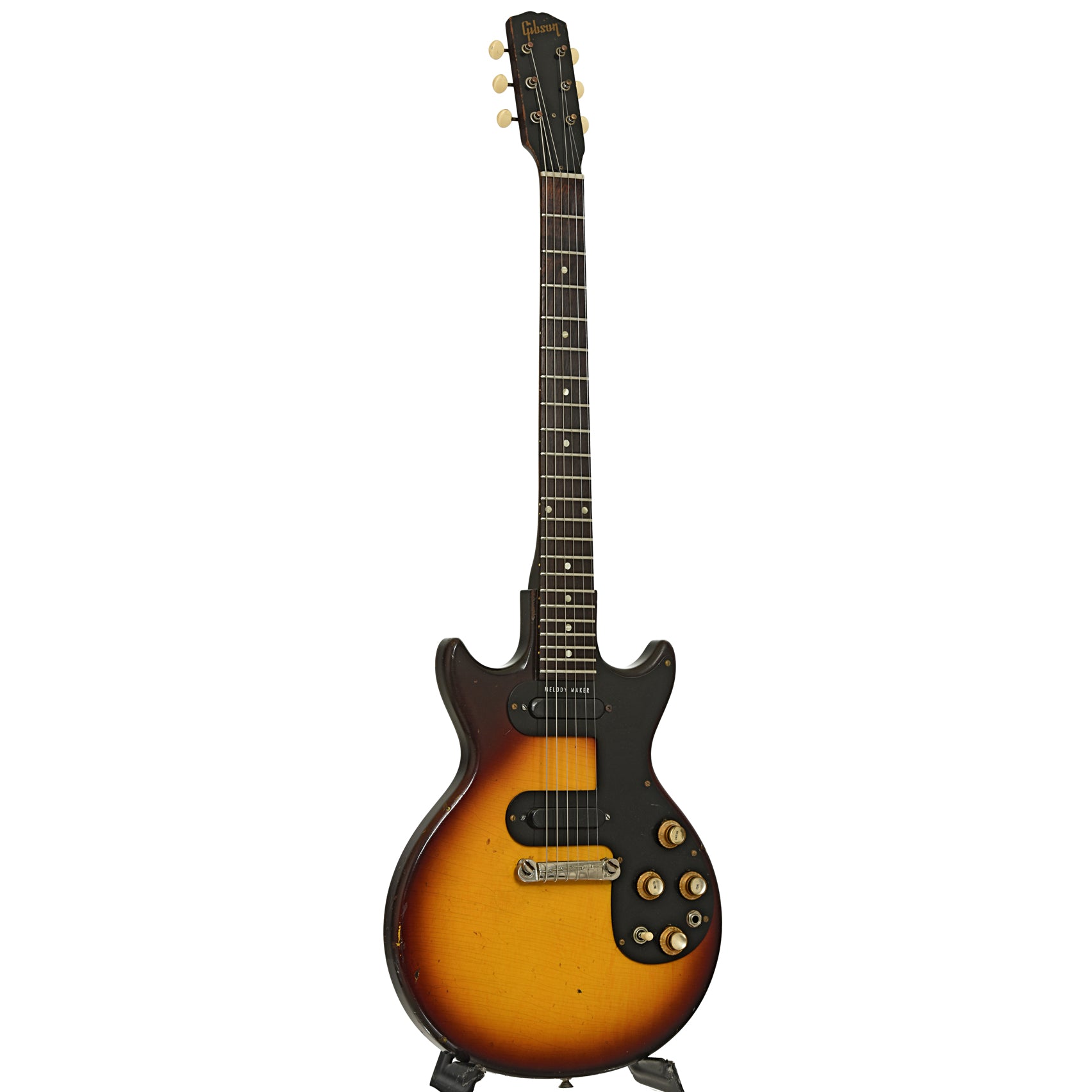 Full front and side of Gibson Melody Maker D Electric Guitar 
