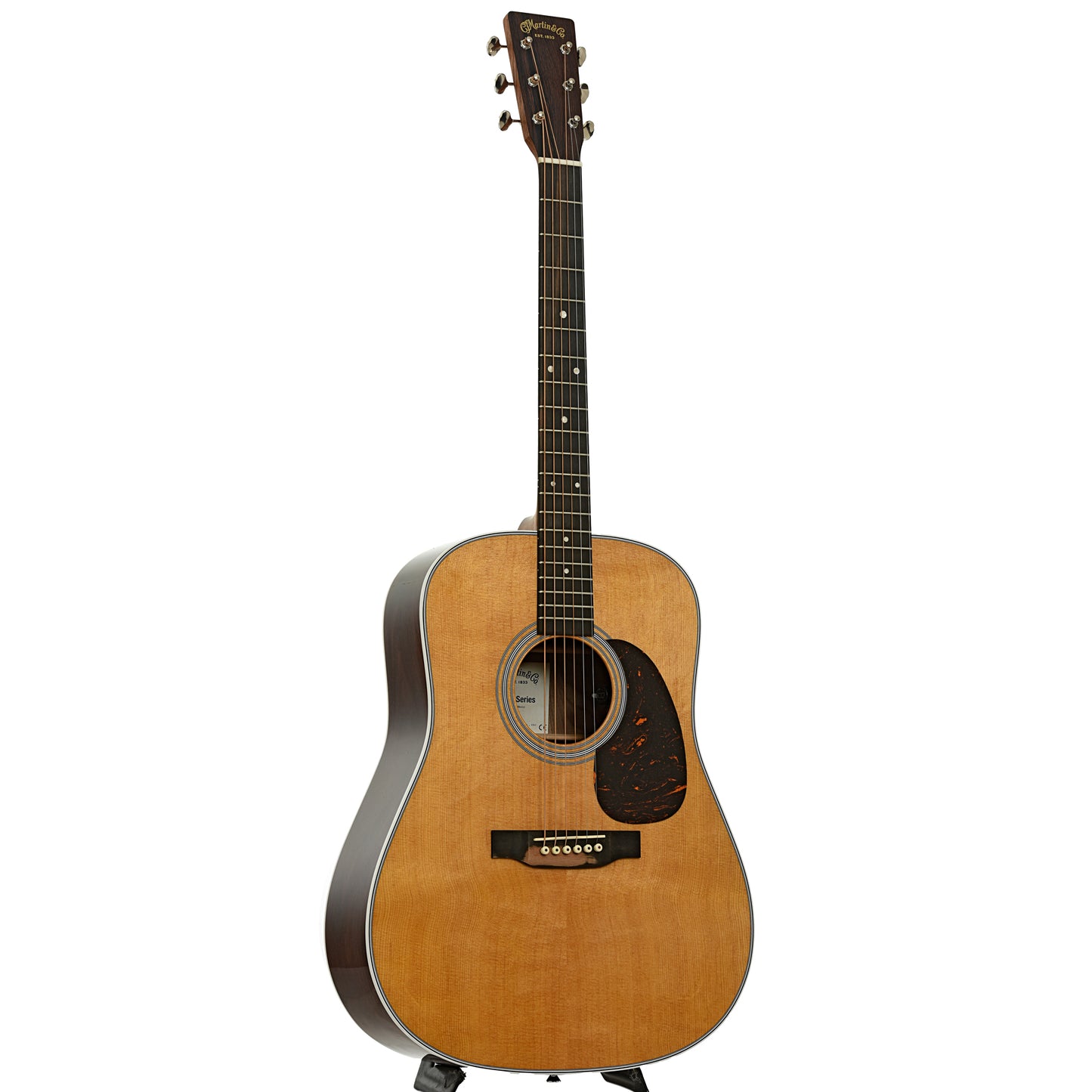 Full front and side of Martin D-13E Retro Walnut Guitar
