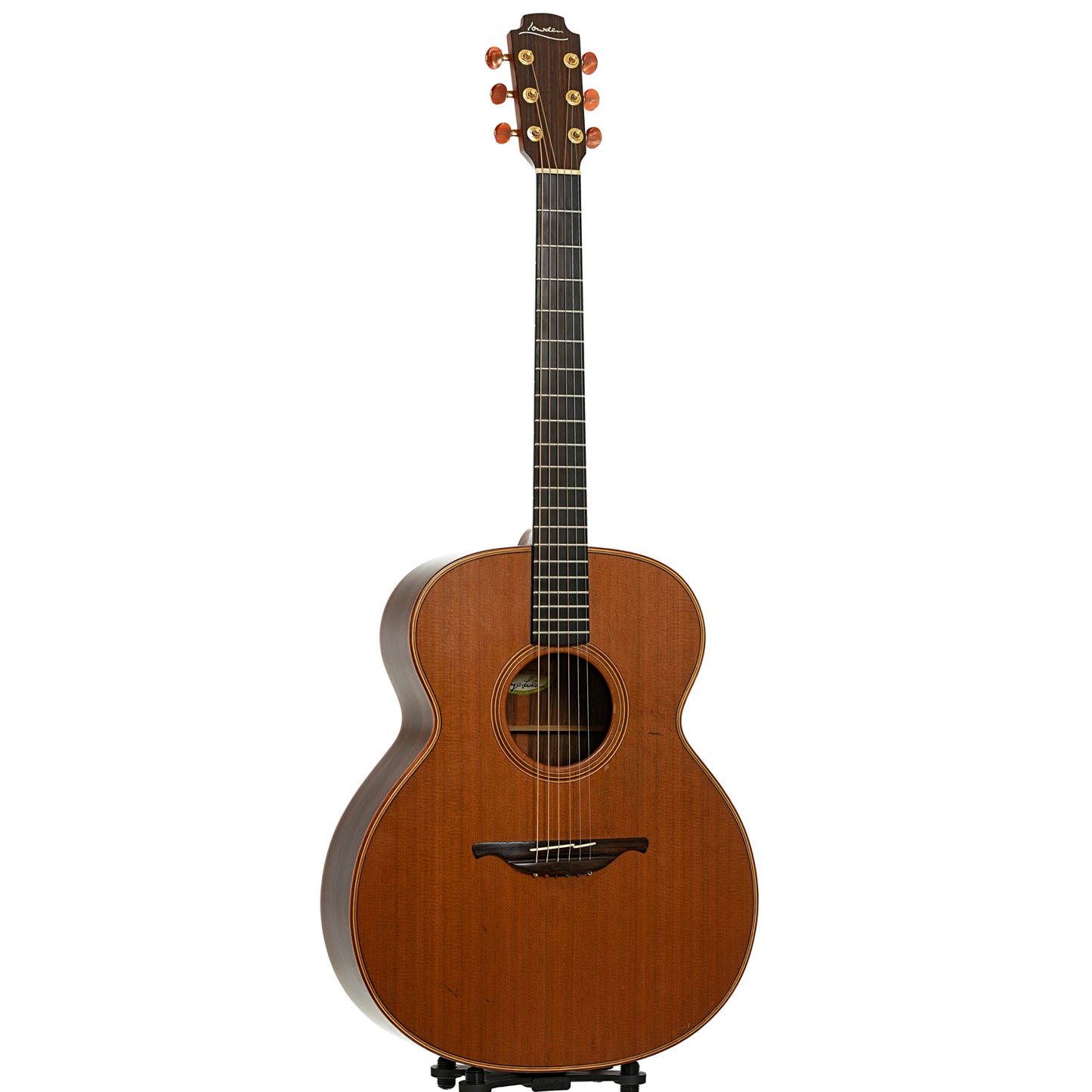 Full front and side of Lowden 025 Jumbo Acoustic Guitar 