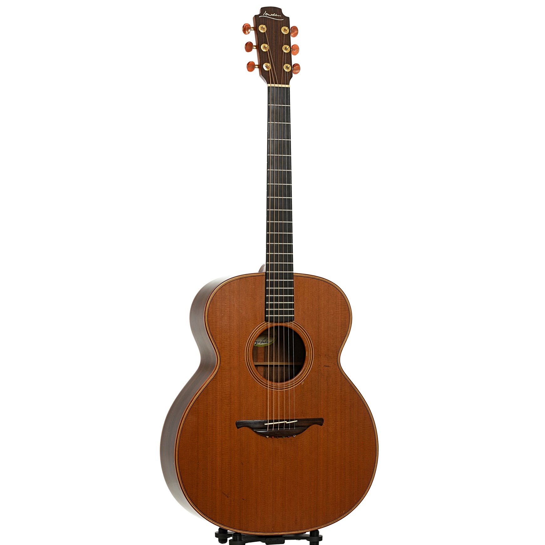 Full front and side of Lowden 025 Jumbo Acoustic Guitar 