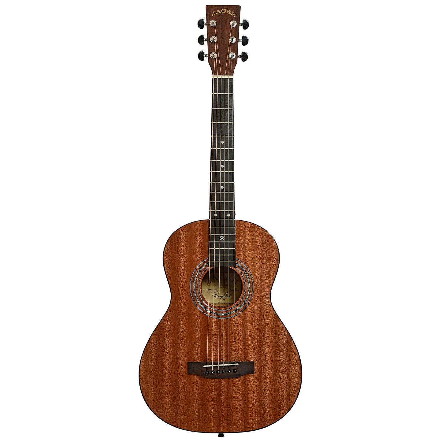 Full front of Zager Travel Acoustic Guitar