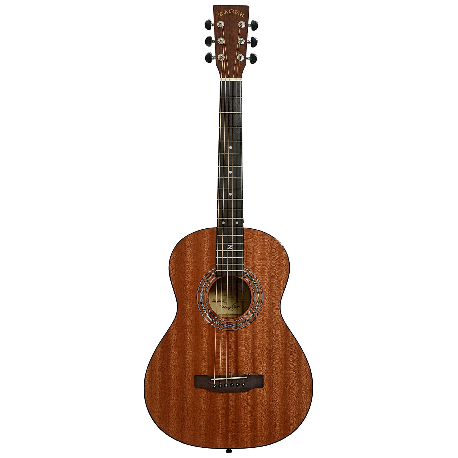 Full front of Zager Travel Acoustic Guitar
