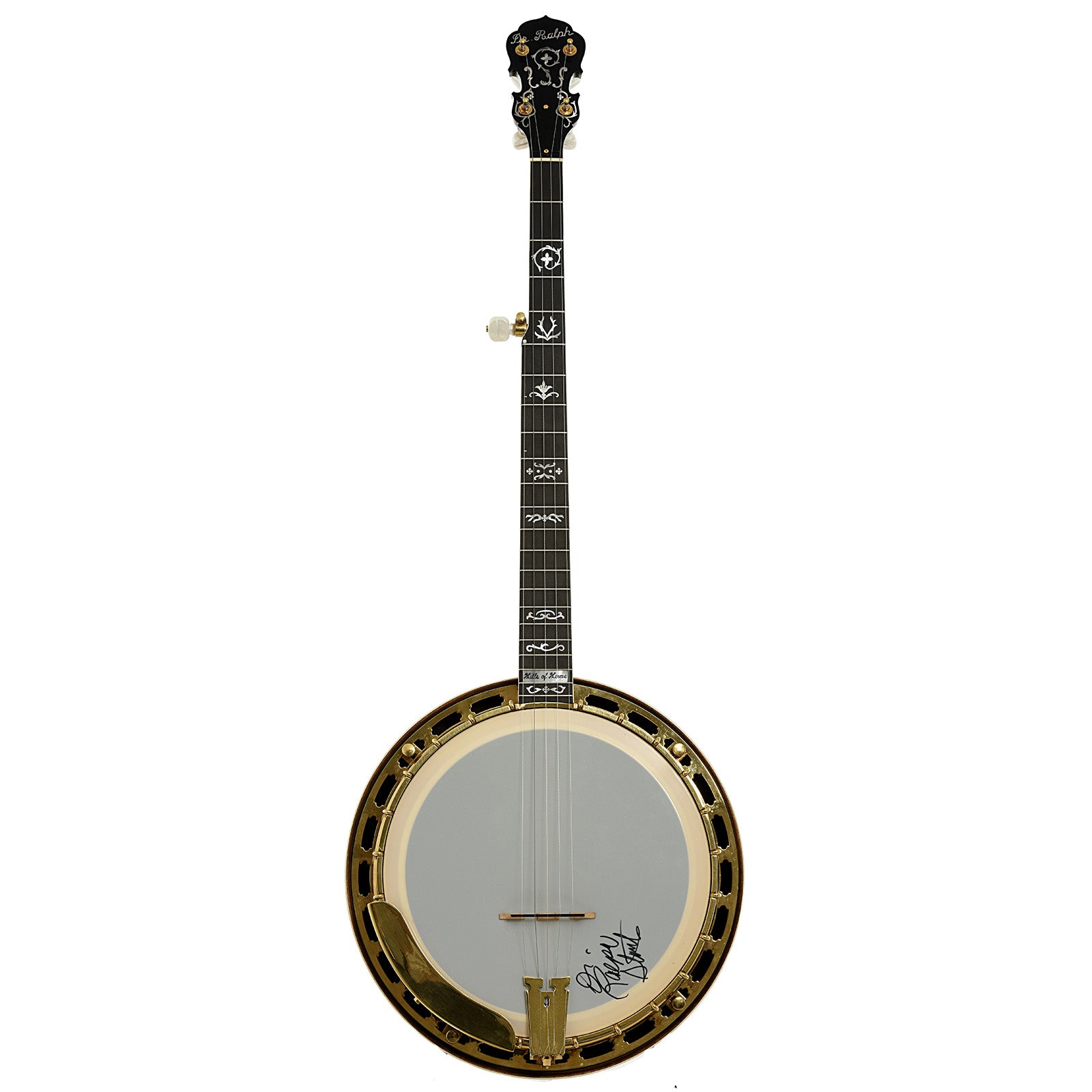 Full front of Frank Neat Stanleytone Hills of Home Resonator Banjo