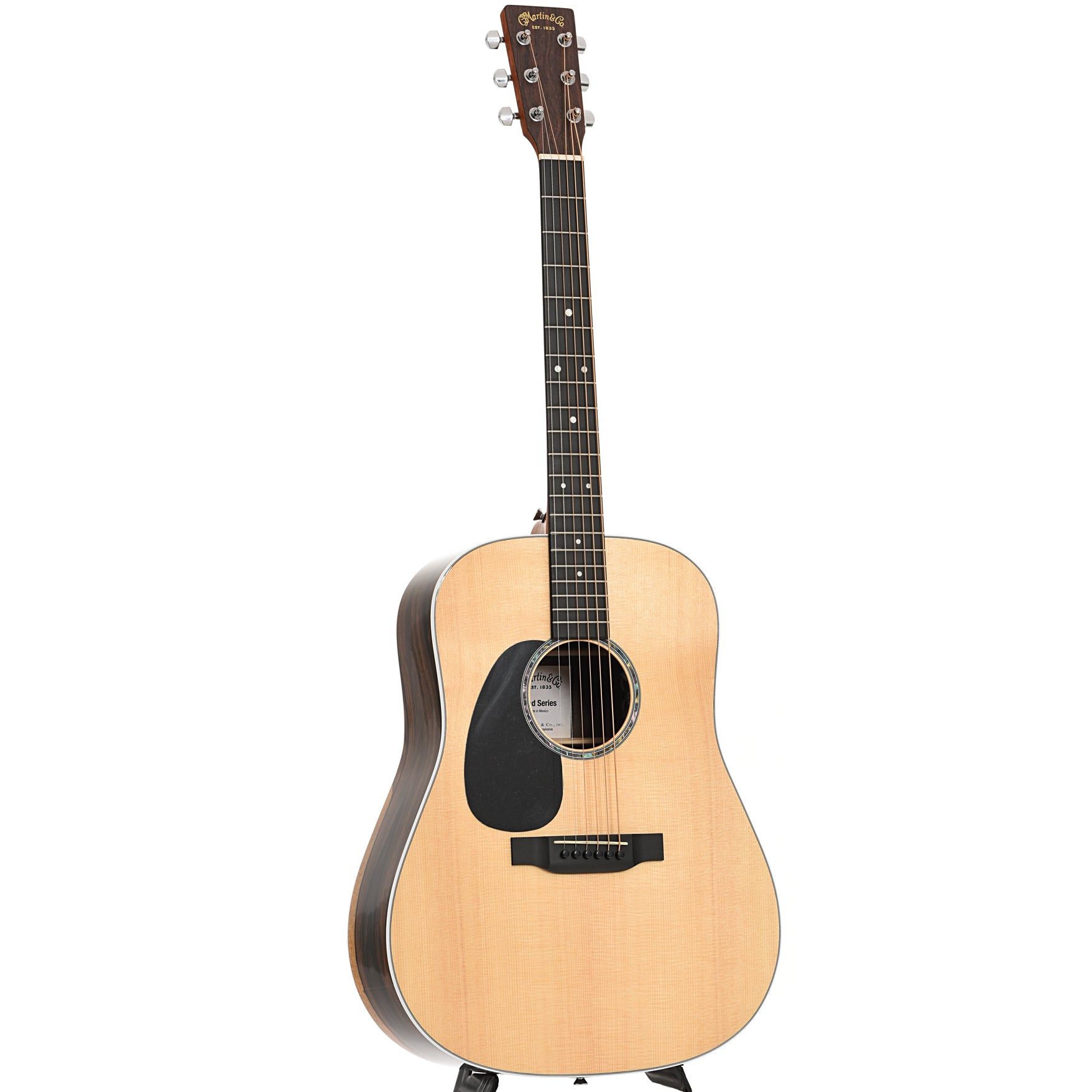 Full front and side of Martin D-13E Ziricote Lefthanded 