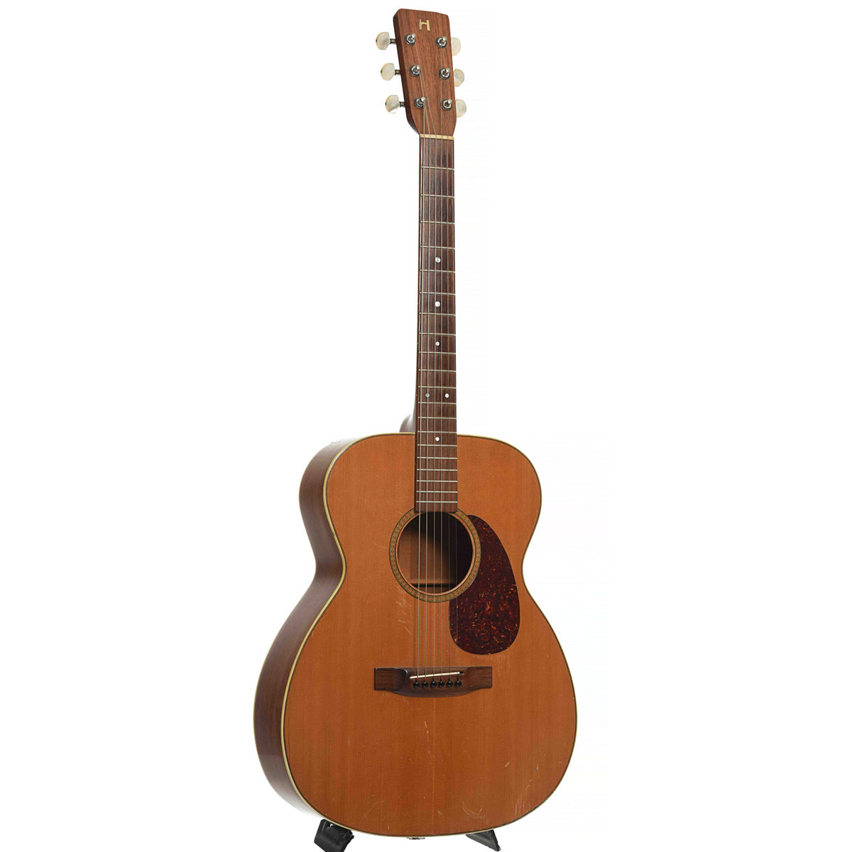 Full Front & Side of Blue Star 000 Acoustic Guitar