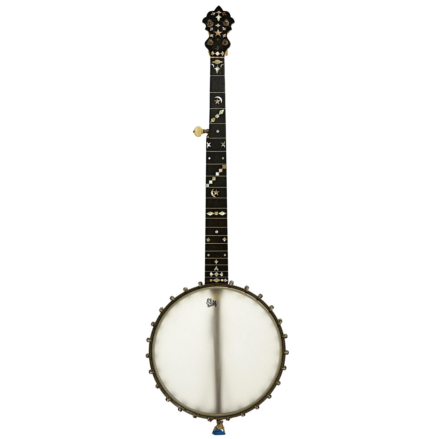 Full front of S.S. Stewart Universal Favorite No. 2 + Openback Banjo