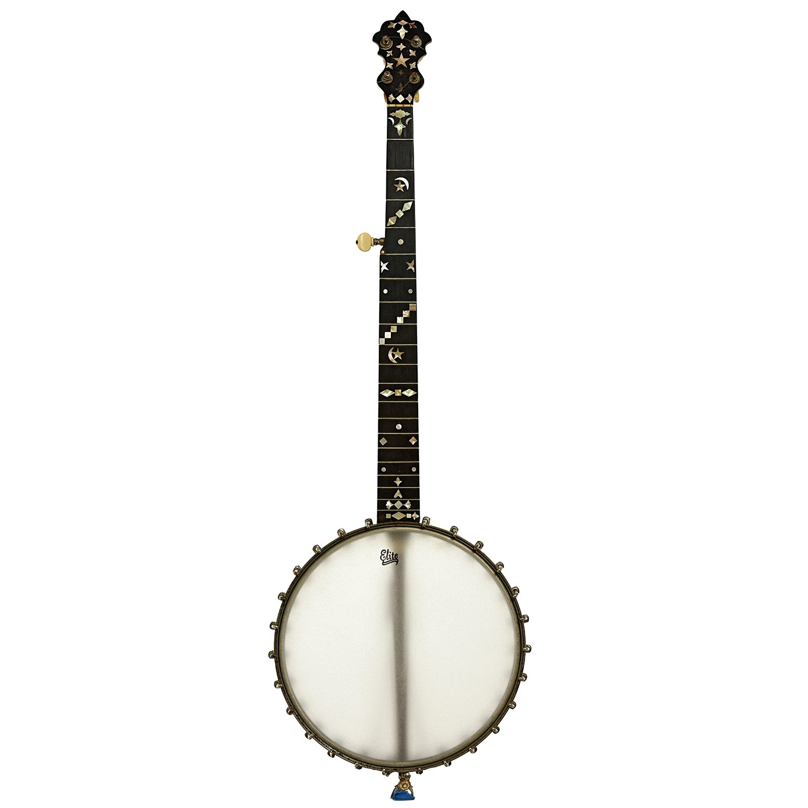 Full front of S.S. Stewart Universal Favorite No. 2 + Openback Banjo