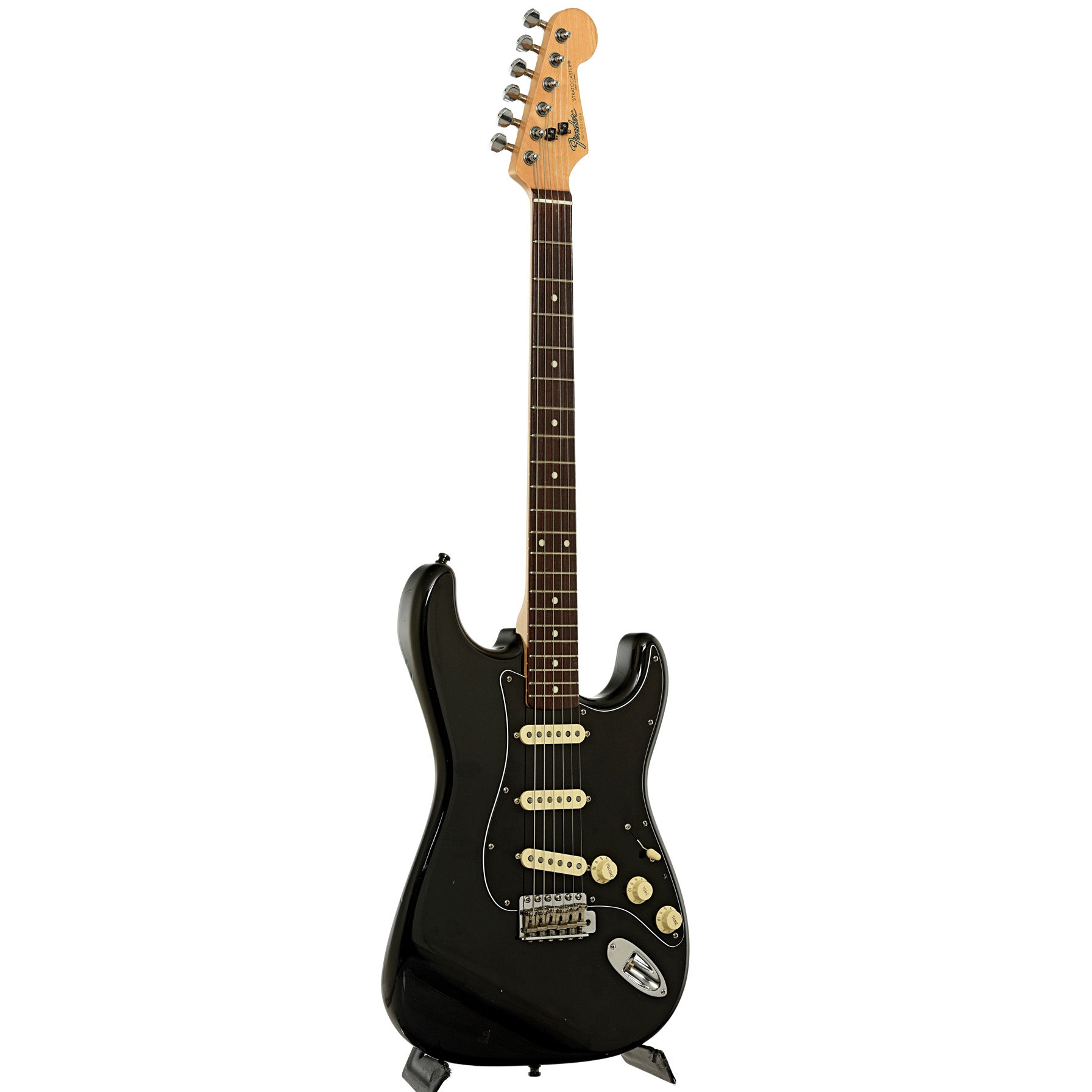 Full front and side of Fender Standard Stratocaster Electric Guitar