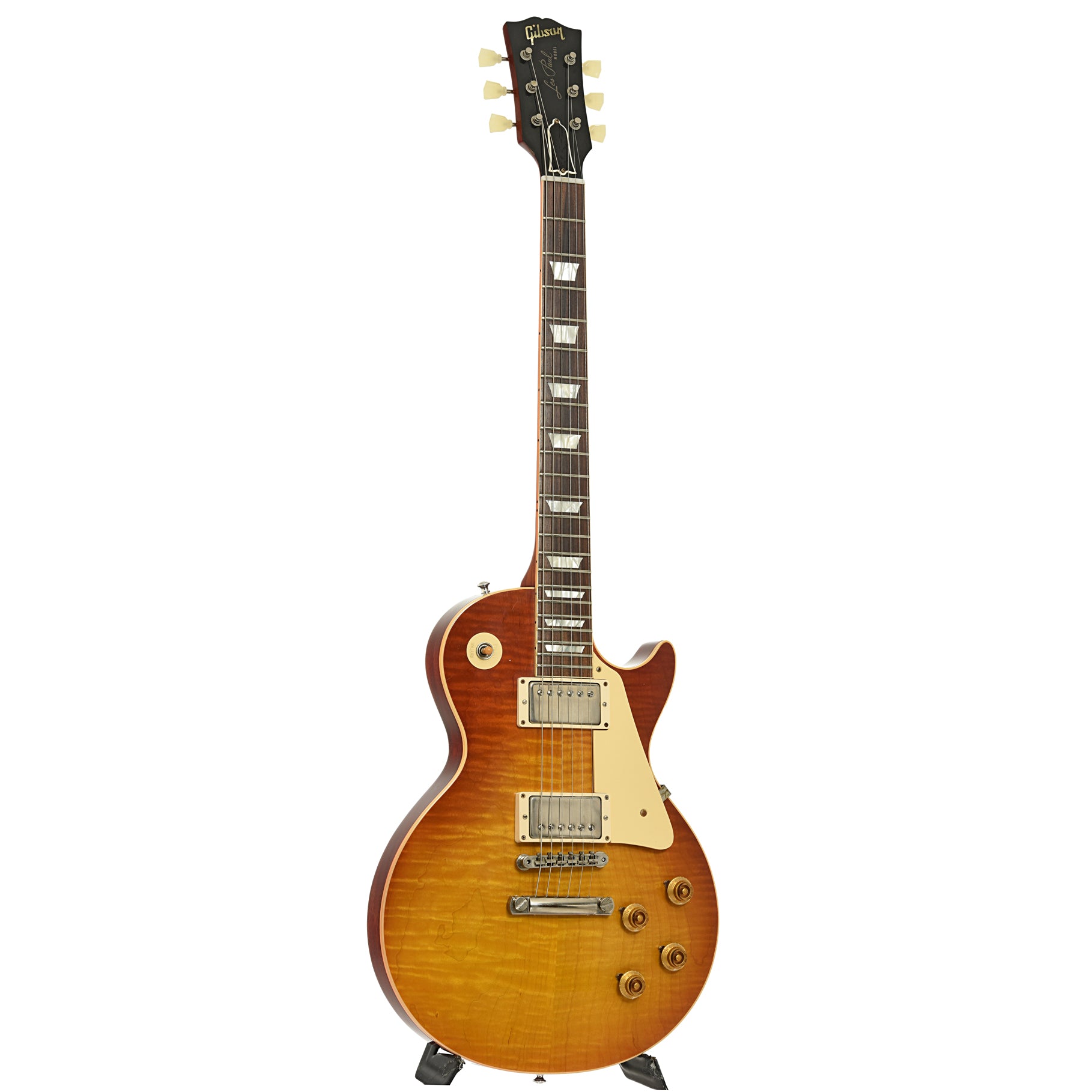 Full fornt and side of Gibson Custom Shop 60th Anniversary '59 Les Paul Standard Reissue Electric Guitar 